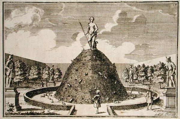 Kani, Urban Franz Augustin Hegerin "Pleasure Gardens of Kremsier", julkaistu n. 1691 (kaiverrus) tekijältä Justus van den Nypoort