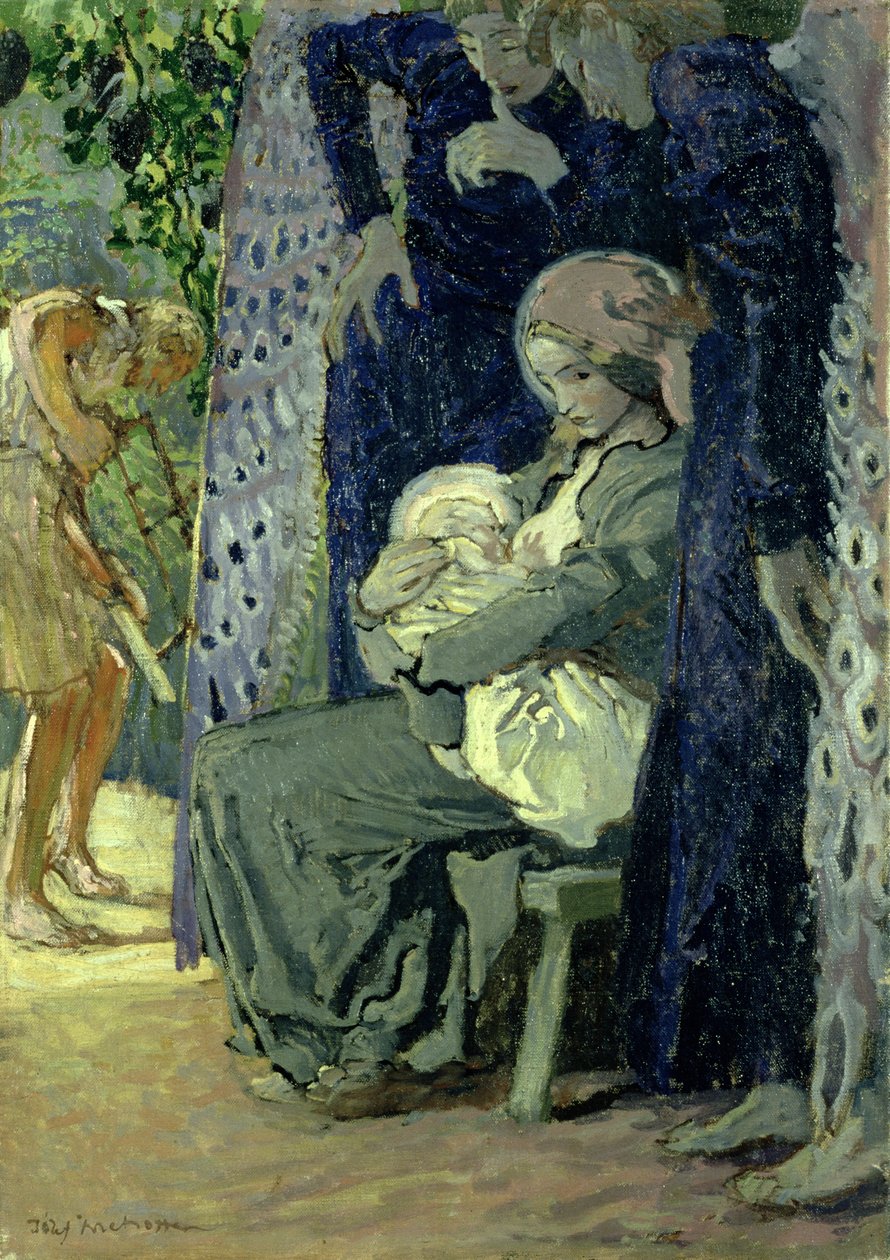 Pyhä perhe, n. 1913 (öljy kankaalle) tekijältä Józef Mehoffer