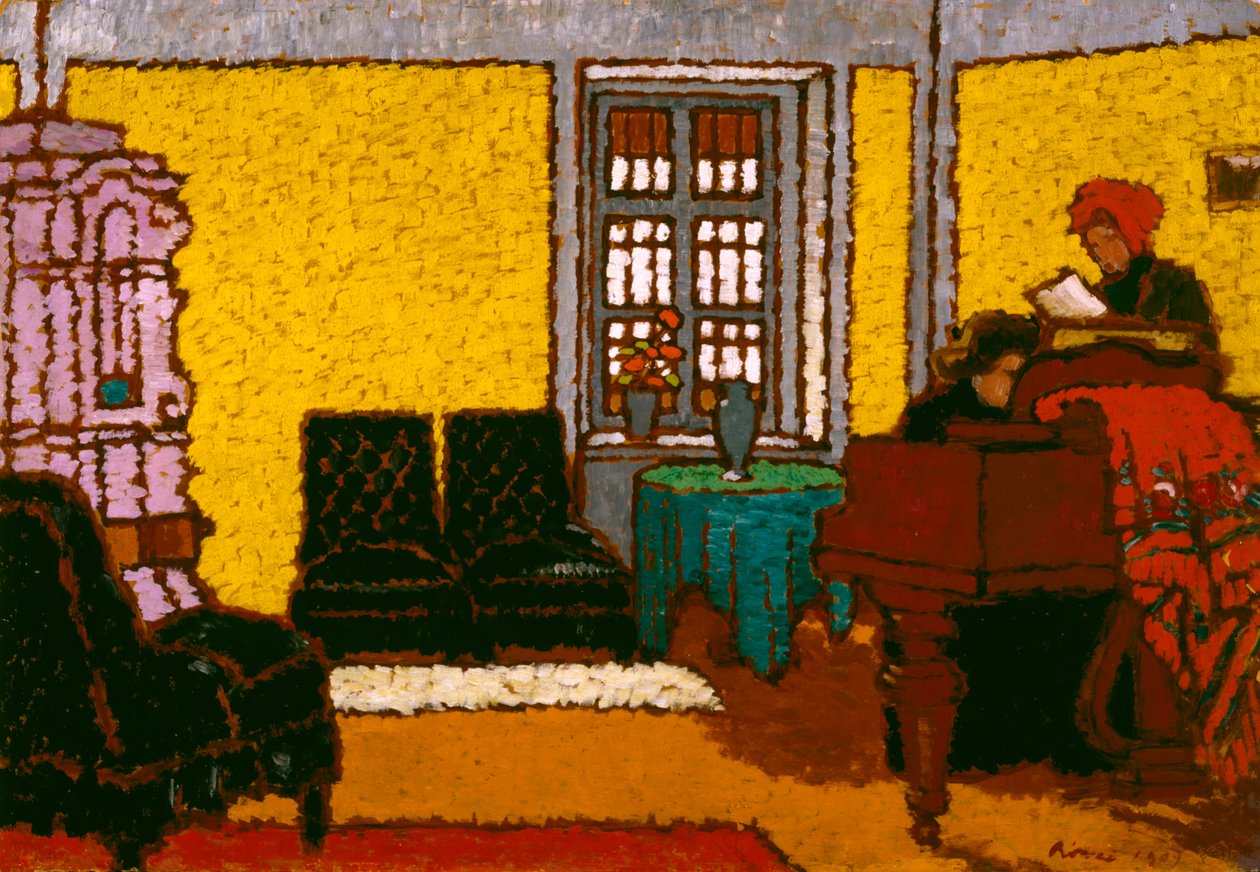 Sisustus, 1909 (öljy pahville) tekijältä József Rippl Rónai