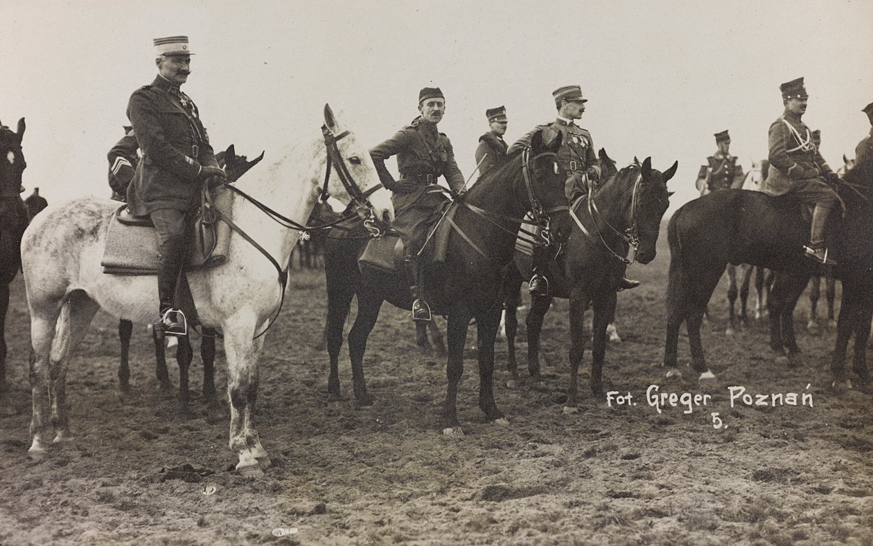 Albumi Jack Bosio - Sotakampanja 1917-1920 : Sotilastehtävä Puolassa (Varsova - Posen) maaliskuu-huhtikuu 1919, hevospatsas Posenissa (Poznan), 03-041919 tekijältä K. Greger