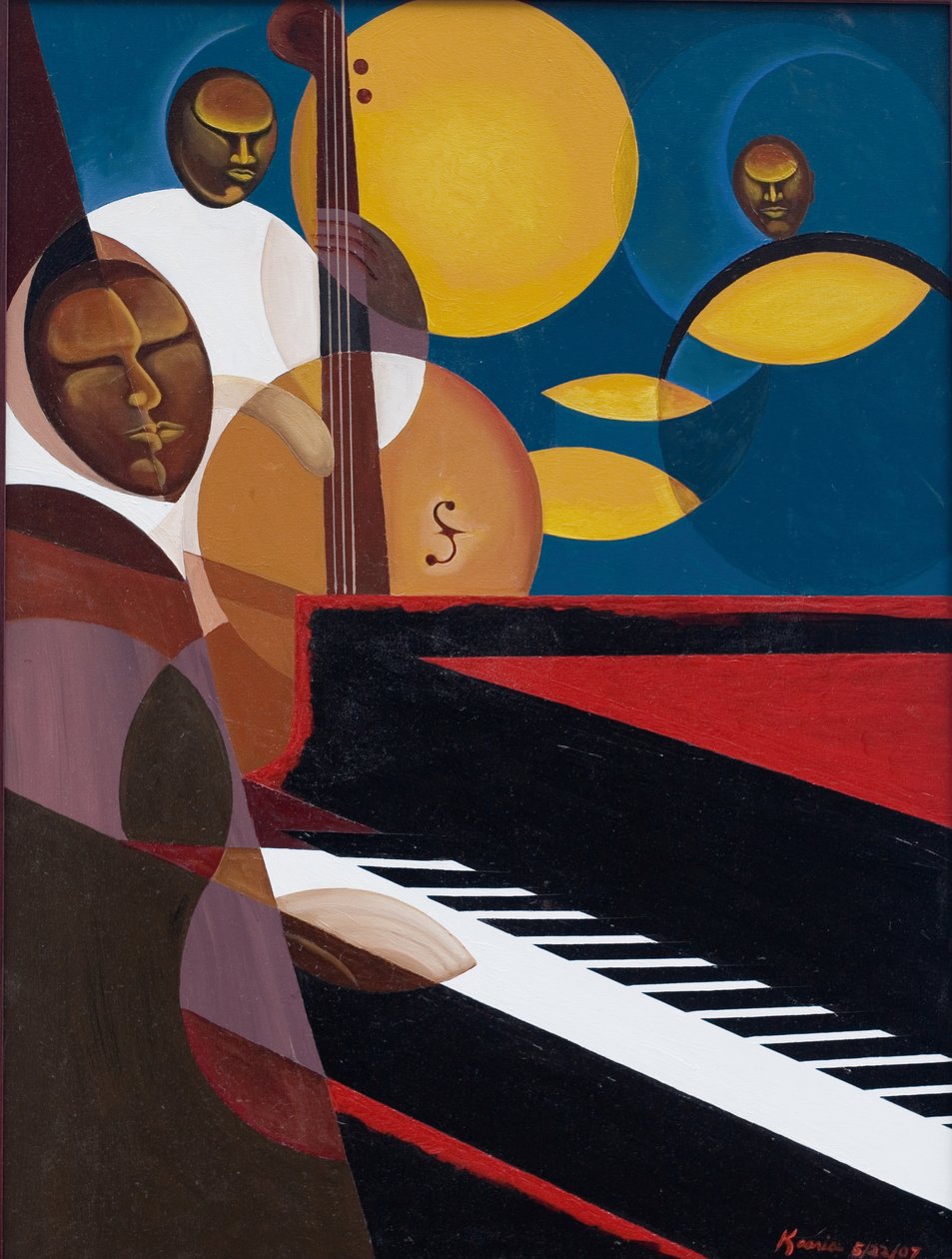 Cobalt Jazz, 2007 (öljy ja akryyli kankaalle) tekijältä Kaaria Mucherera