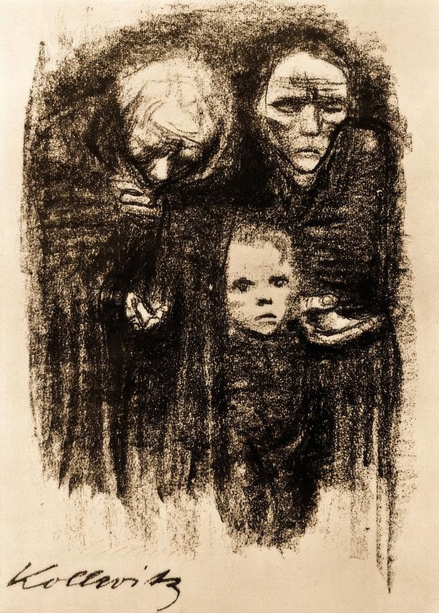Bettelnde tekijältä Käthe Kollwitz