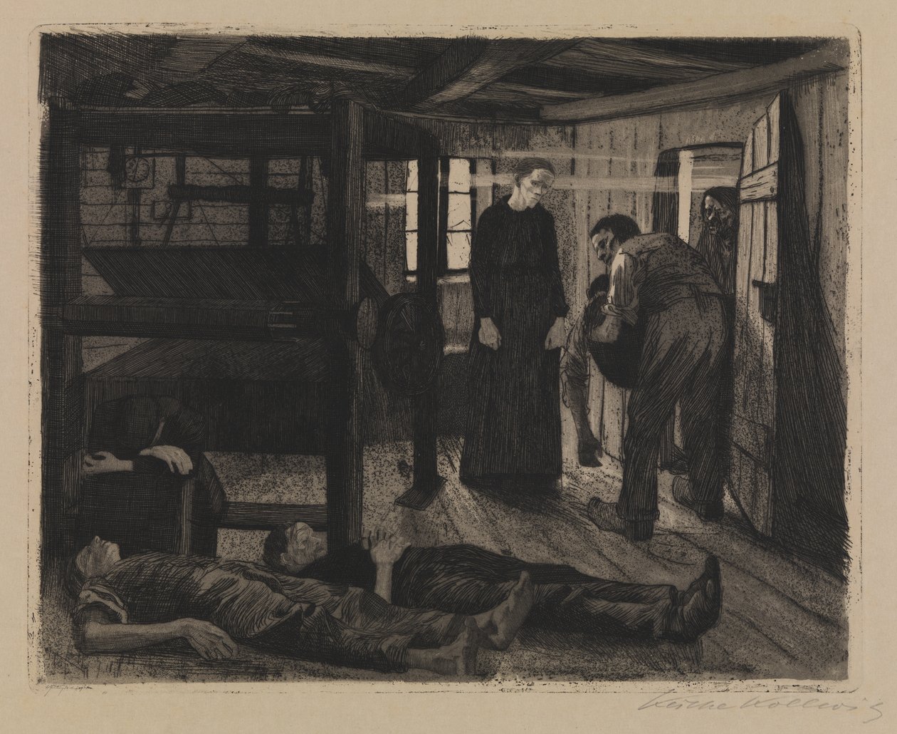 Kutojien mellakka - loppu tekijältä Käthe Kollwitz