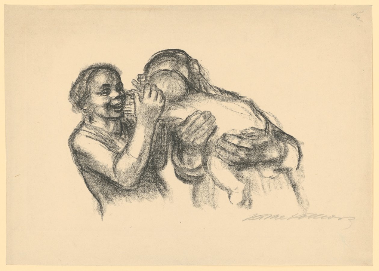 Vanhemmat ja lapsi (Deutsche Bildkunst-Hilfe e. V:n painos, Leipzig) tekijältä Käthe Kollwitz