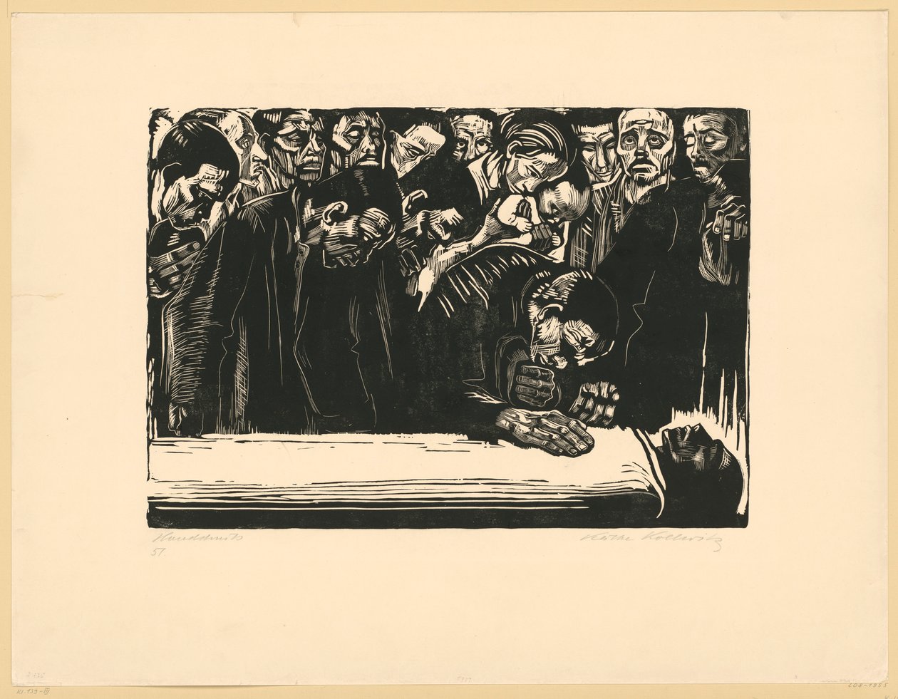 Muistolehti Karl Liebknechtille (5. tila) tekijältä Käthe Kollwitz