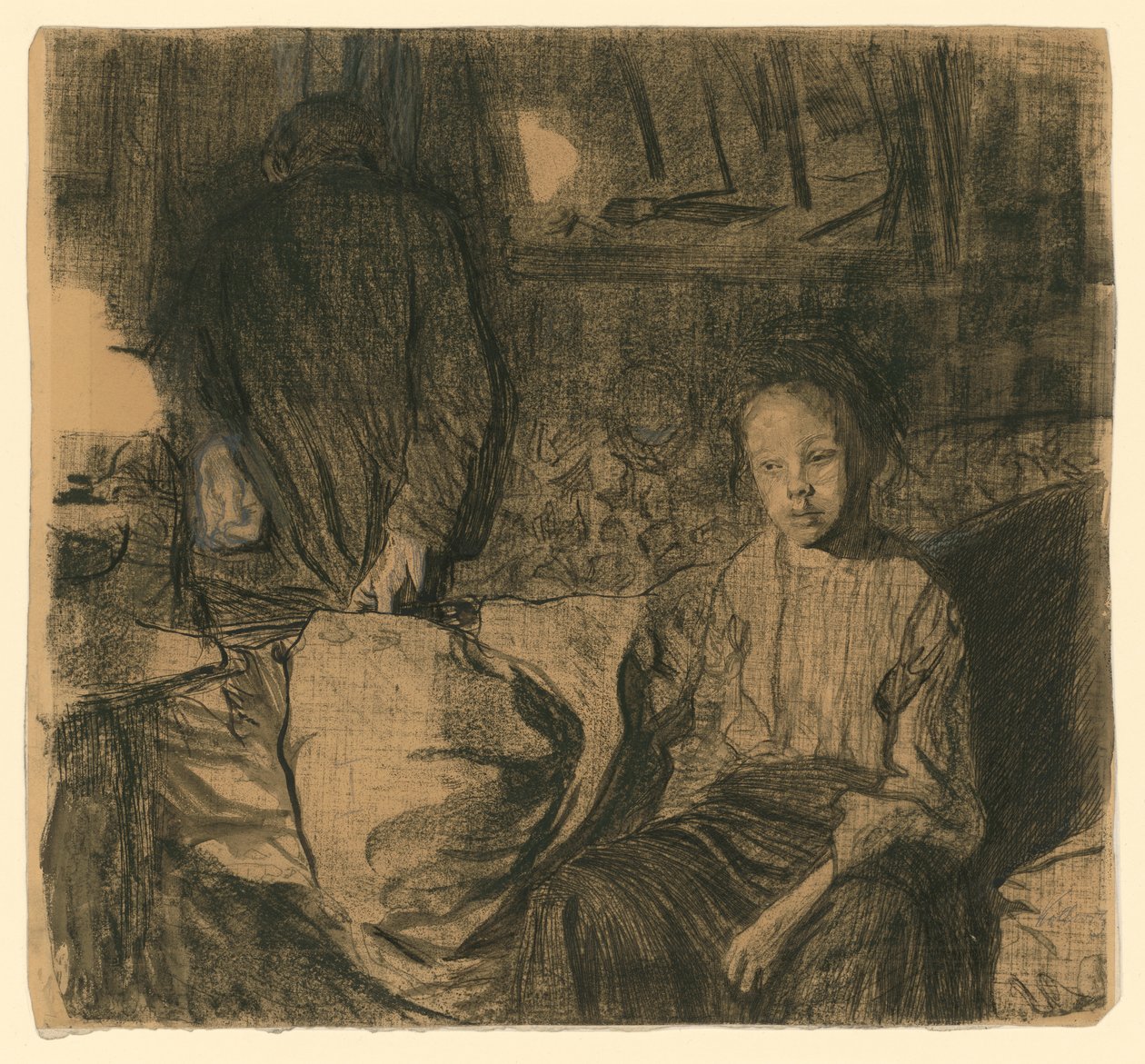Nuori pariskunta (1. versio) tekijältä Käthe Kollwitz