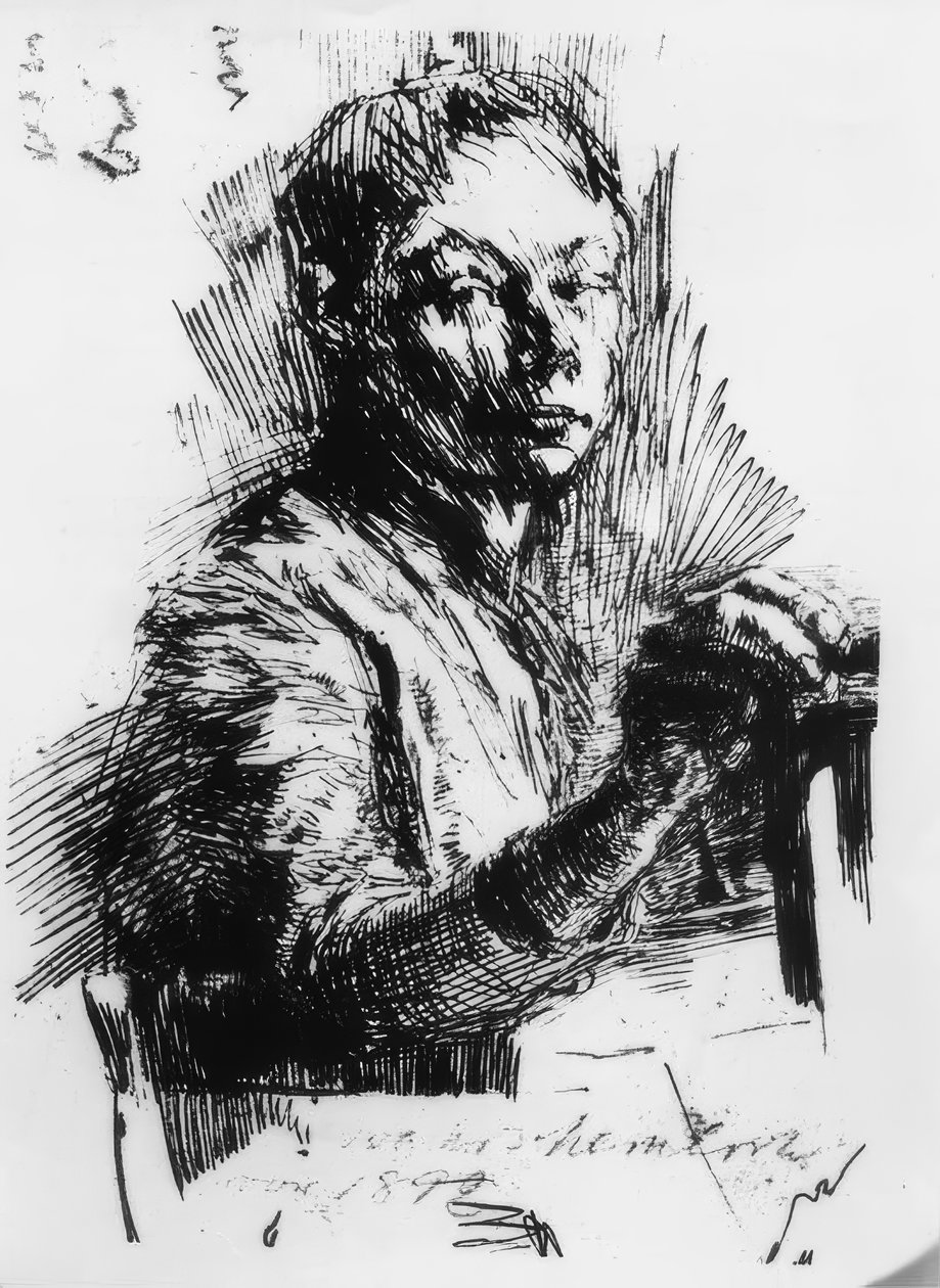 Käthe Kollwitz, Selbstbildnis, zeichnend tekijältä Käthe Kollwitz