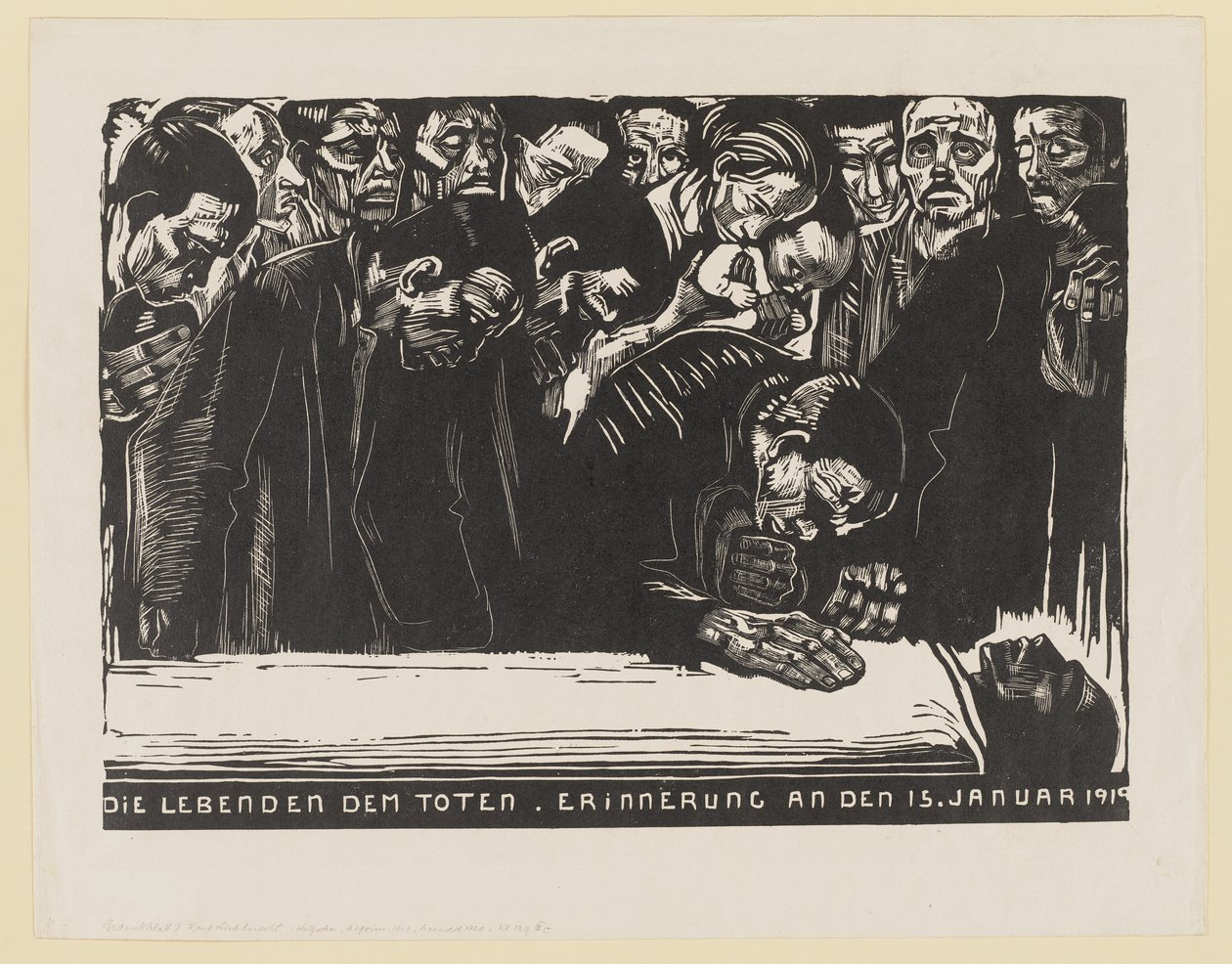 Muistolehti Karl Liebknechtille tekijältä Käthe Kollwitz