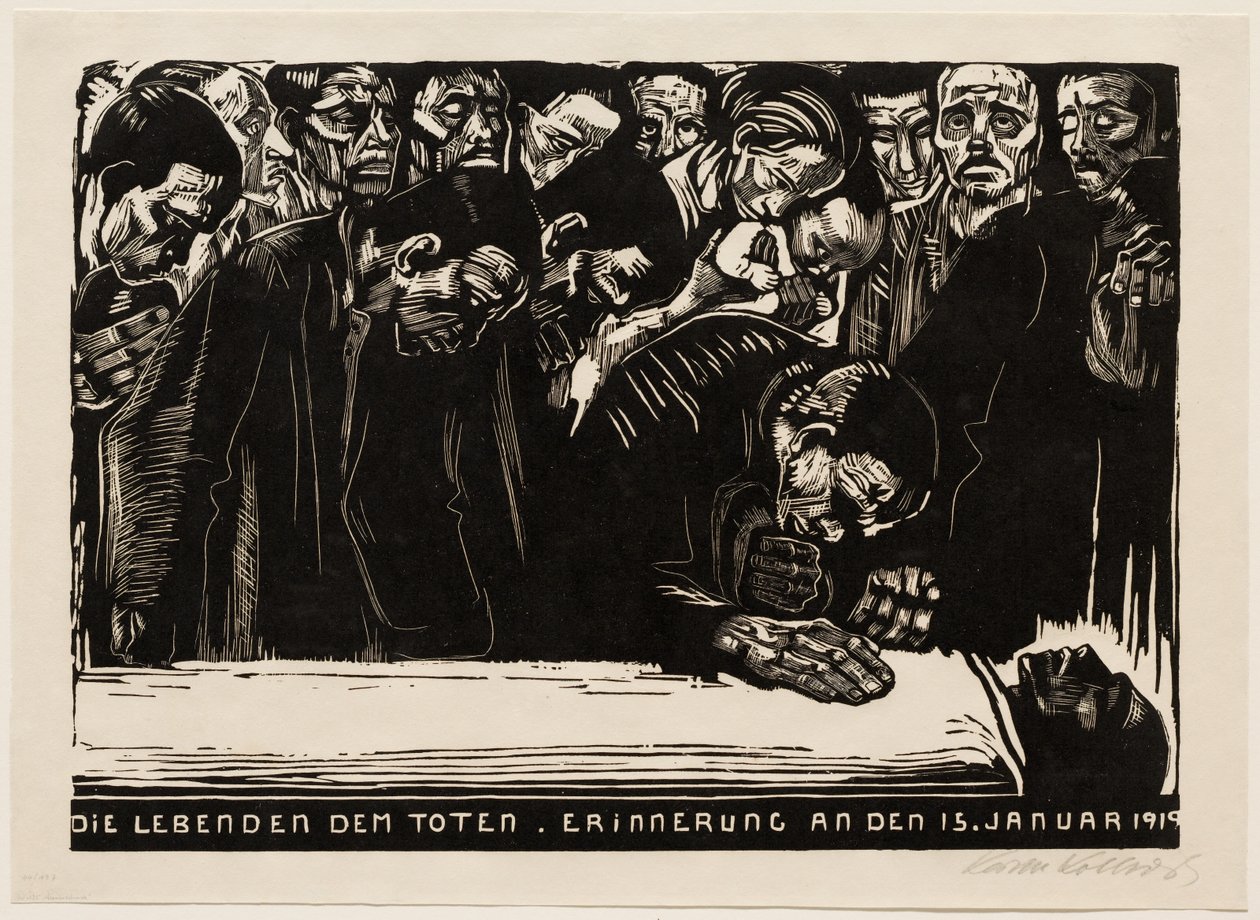 Muistolehti Karl Liebknechtille tekijältä Käthe Kollwitz