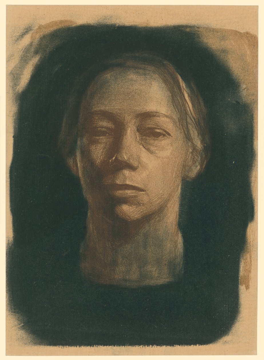 Omakuva en face (1. versio) tekijältä Käthe Kollwitz