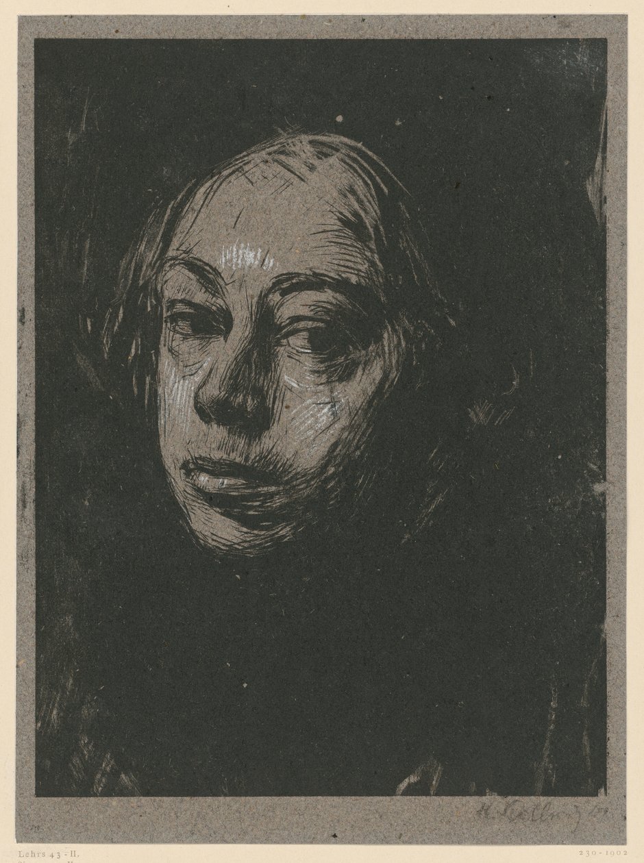 Omakuva vasemmalle (2. tila) tekijältä Käthe Kollwitz