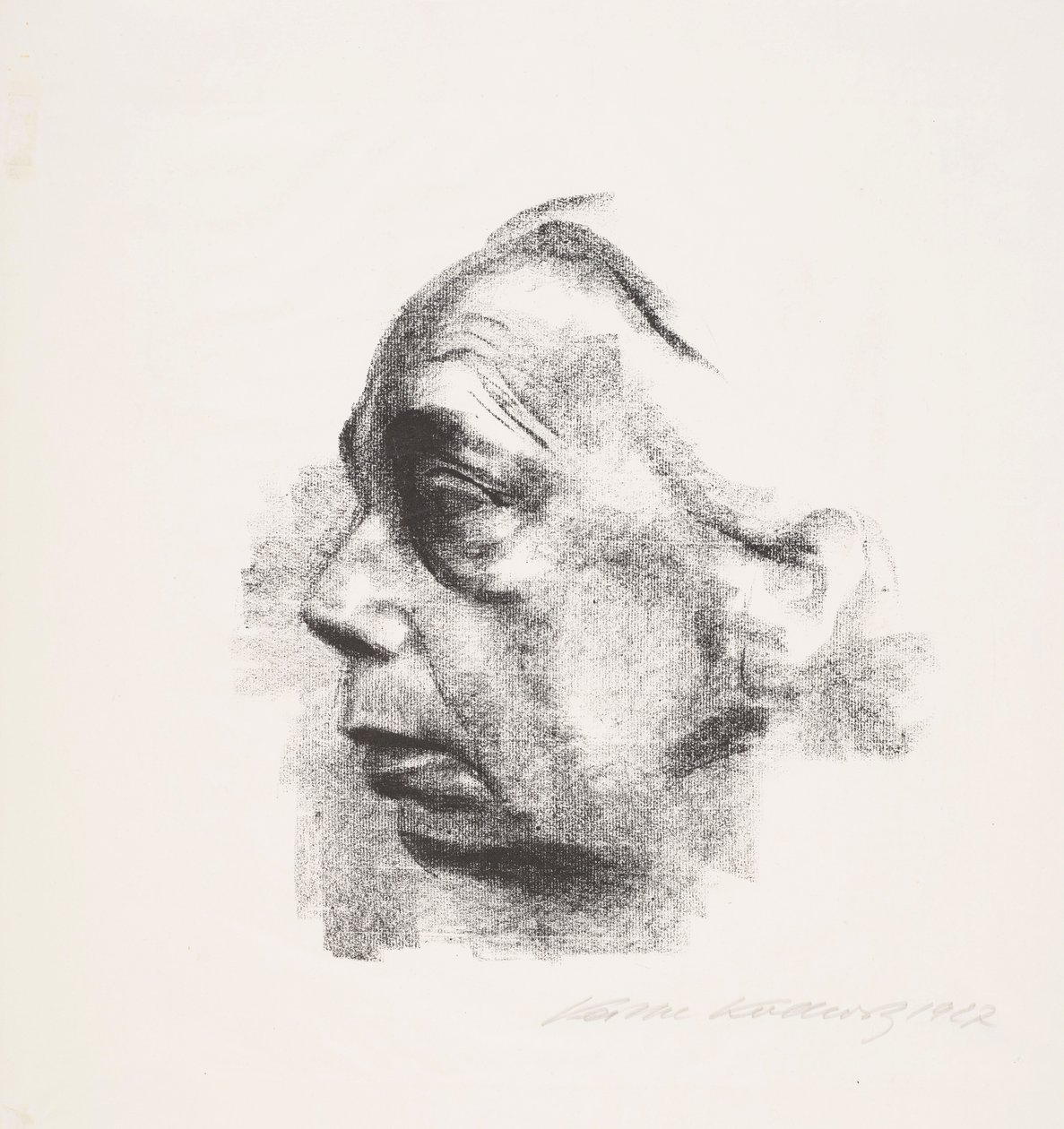 Self-Portrait in Profile (Profiilikuva itsestäni) tekijältä Käthe Kollwitz