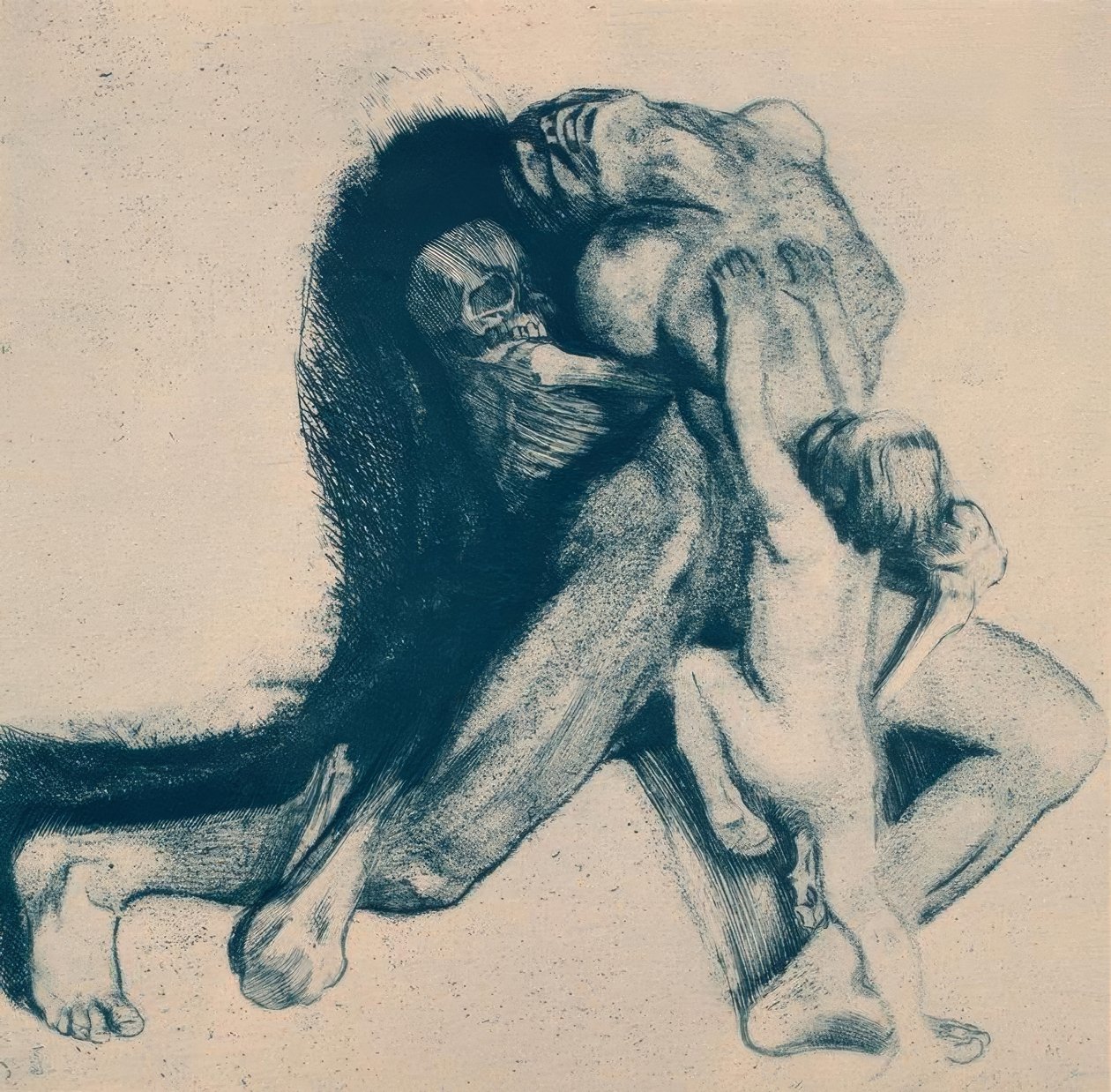 Tod und Frau tekijältä Käthe Kollwitz