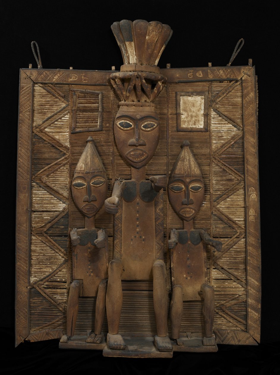 Hautajaiset, 1800-luvun loppu (puu, raffia ja pigmentti) tekijältä Kalabari Kalabari