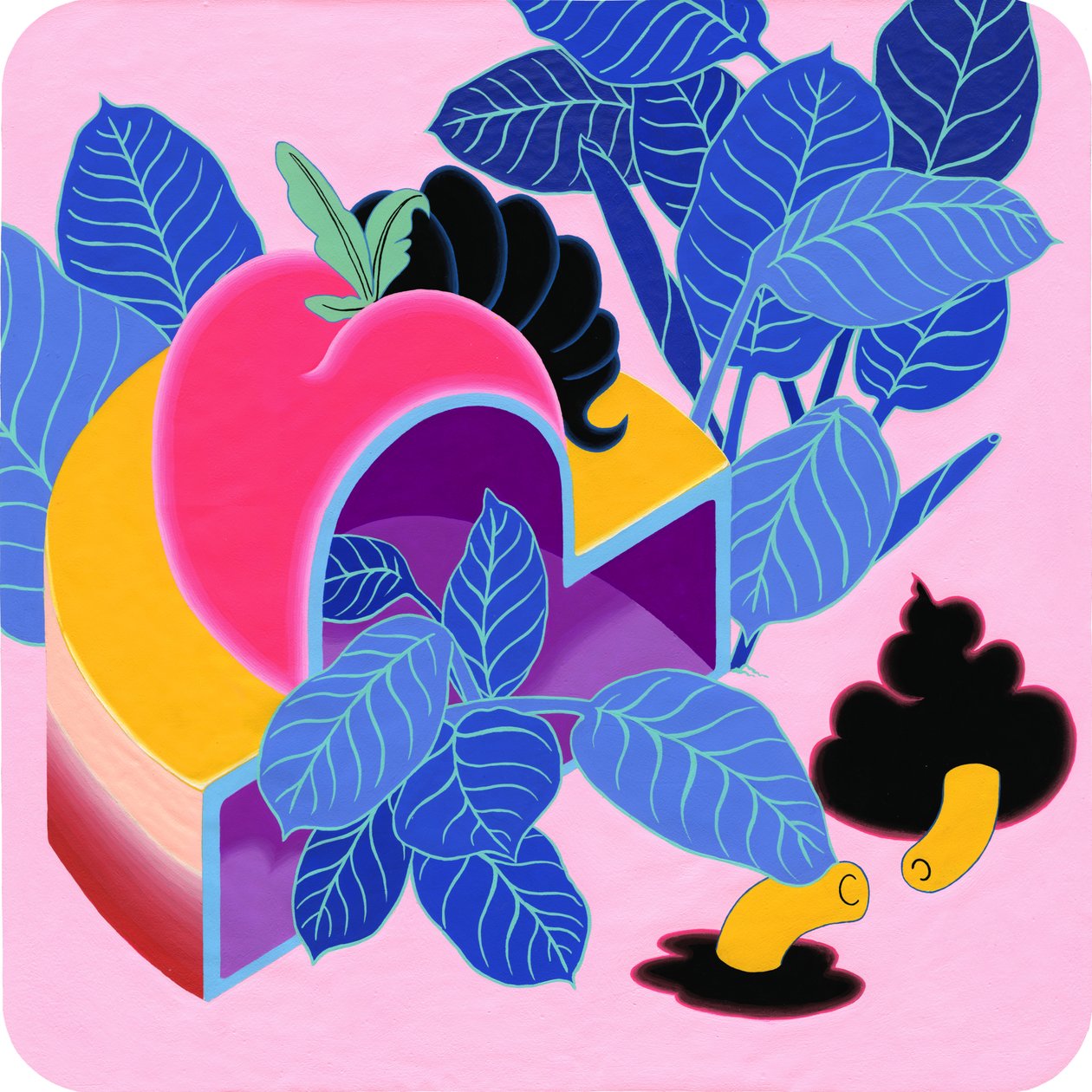 Apple Peach, 2019 (akryyli kankaalle) tekijältä Kam Tsz