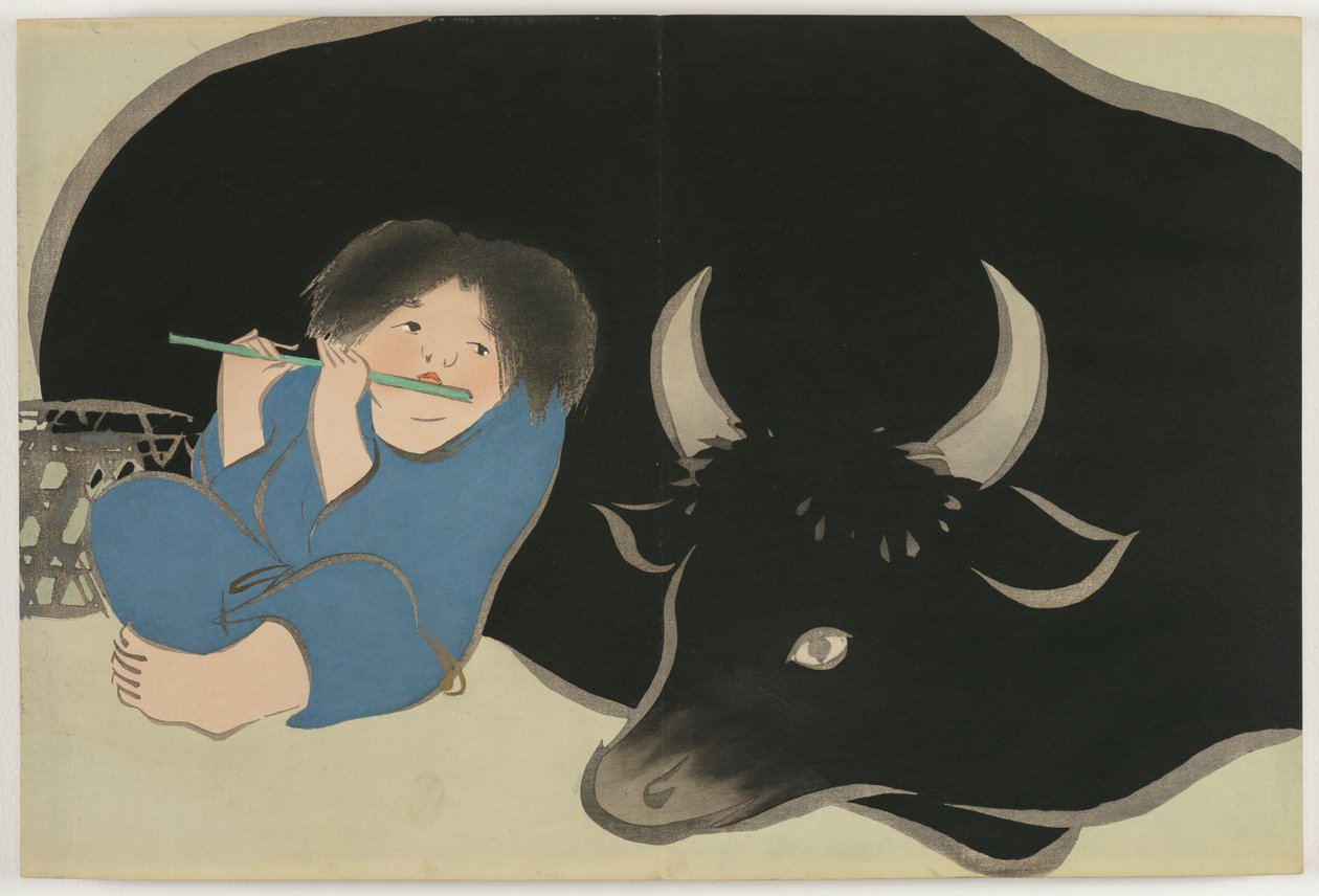 Sadan maailman kukat (Momoyogusa): Oxherd (Bokudo) tekijältä Kamisaka Sekka