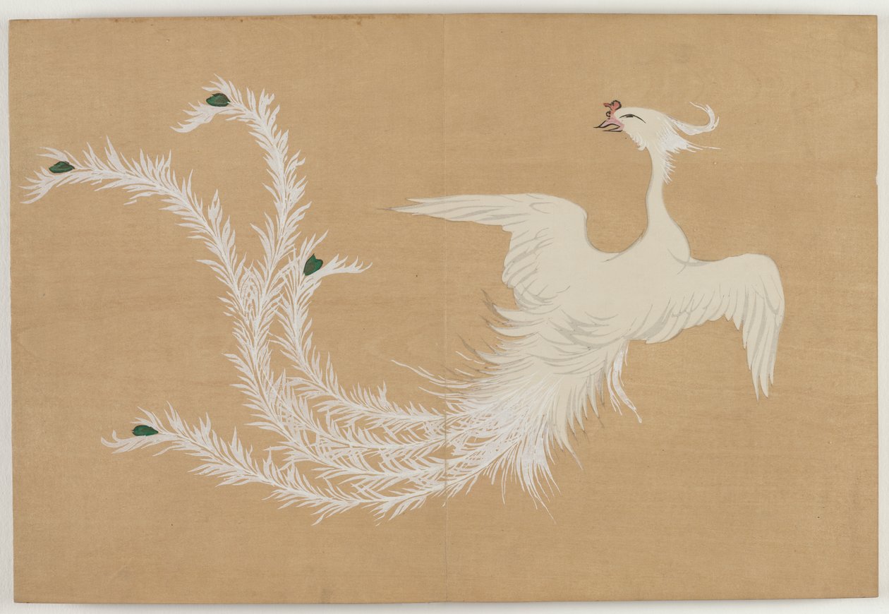 Sadan maailman kukat (Momoyogusa): Valkoinen Phoenix (Hakuho) tekijältä Kamisaka Sekka