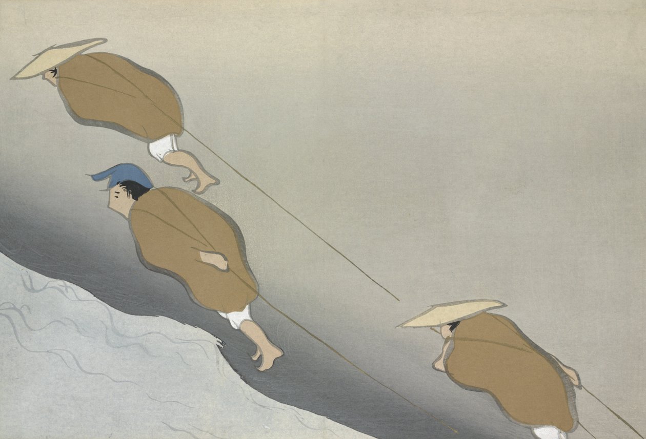 Hikifune, Momoyo-gusa (Asioiden maailma) Vol II, pub.1909 (värilohko puupiirros) tekijältä Kamisaka Sekka