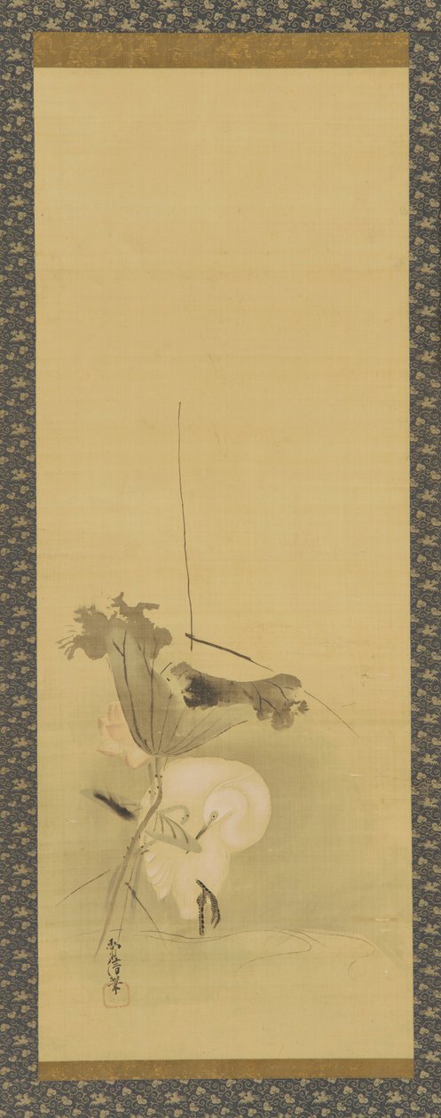 Heron ja lootus, Edo-kausi, 1600-luvun puoliväli - 1700-luvun alku. tekijältä Kanô Yôboku Tsunenobu