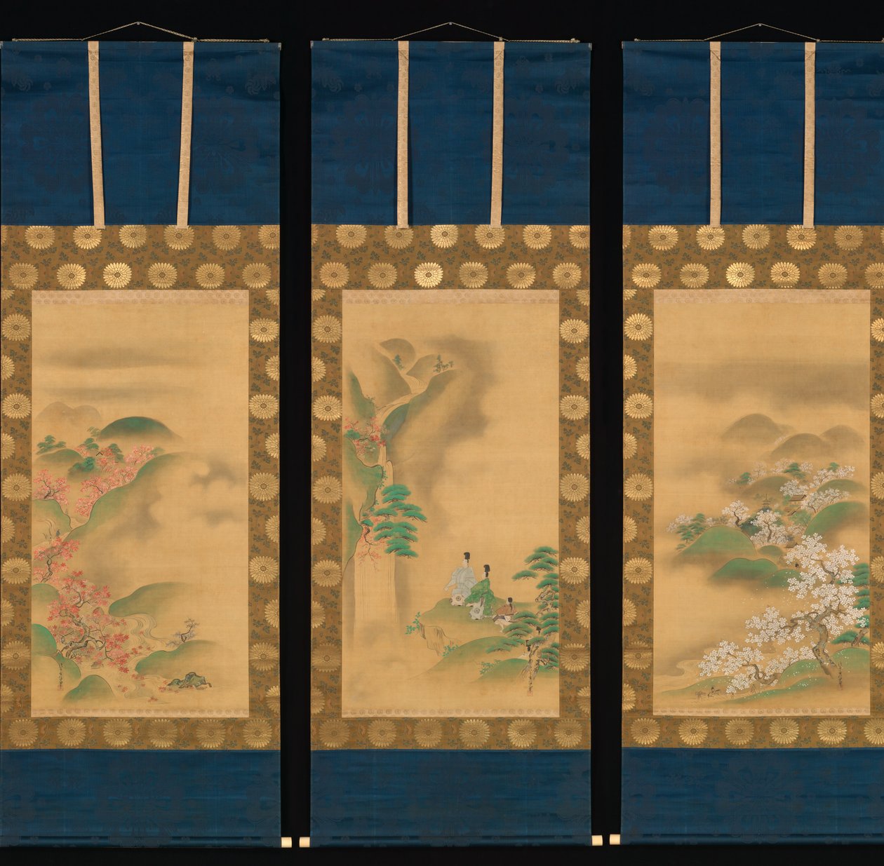 Nunobiki Wateru, Moun Tatsuta Yoshino, Plan D Tatsuta River, Af hand r 1709. tekijältä Kanô Yôboku Tsunenobu