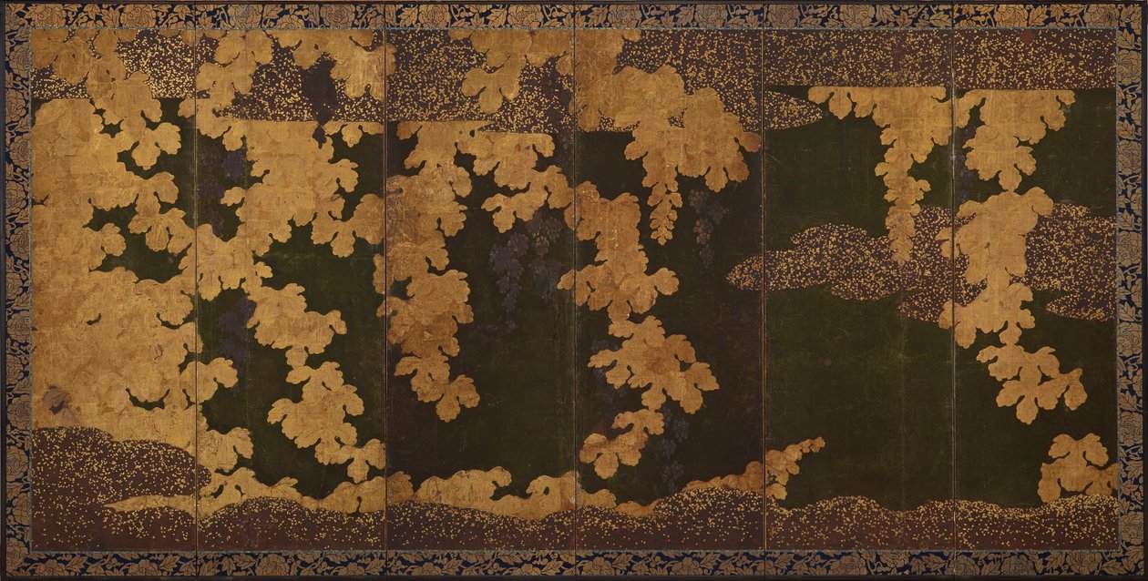 Viiniköynnökset, Momoyama-kausi, 1568-1615. tekijältä Kano Eitoku