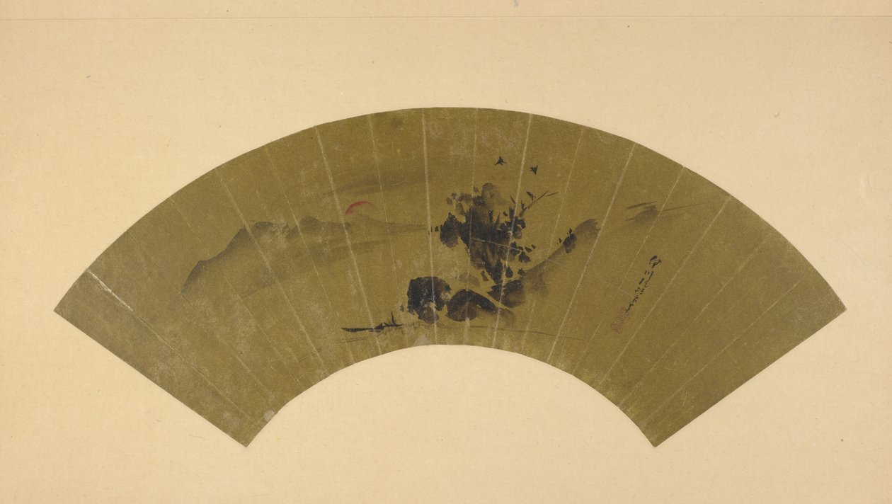 Joki ja punainen aurinko, Edo-kausi, 1800-luvun alku. tekijältä Kano Isen