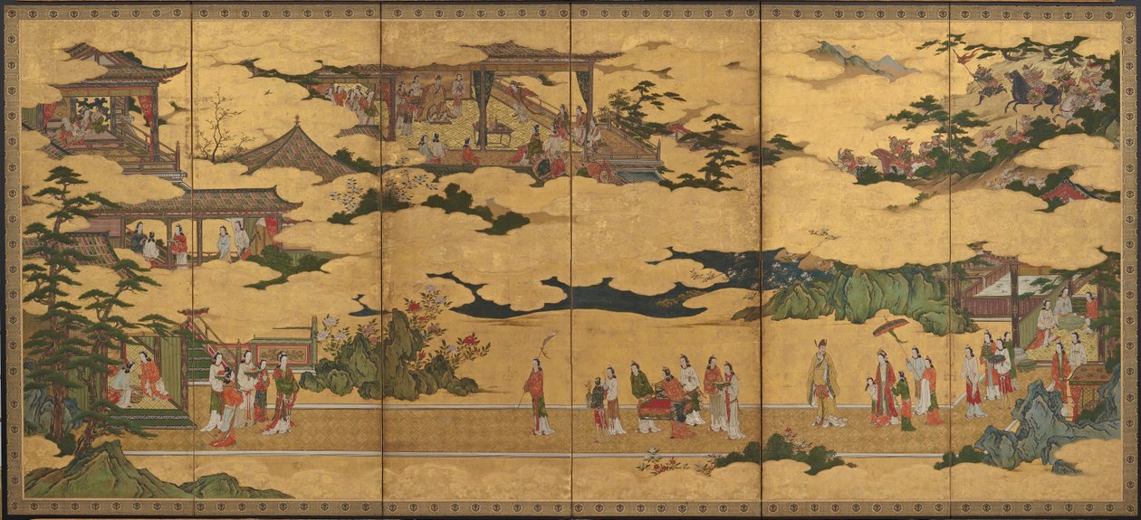 Kohtauksia Ming Huangin keisarin ja Yang Guifein elämästä (yksi parista F1901.20:n kanssa) tekijältä Kano Mitsunobu