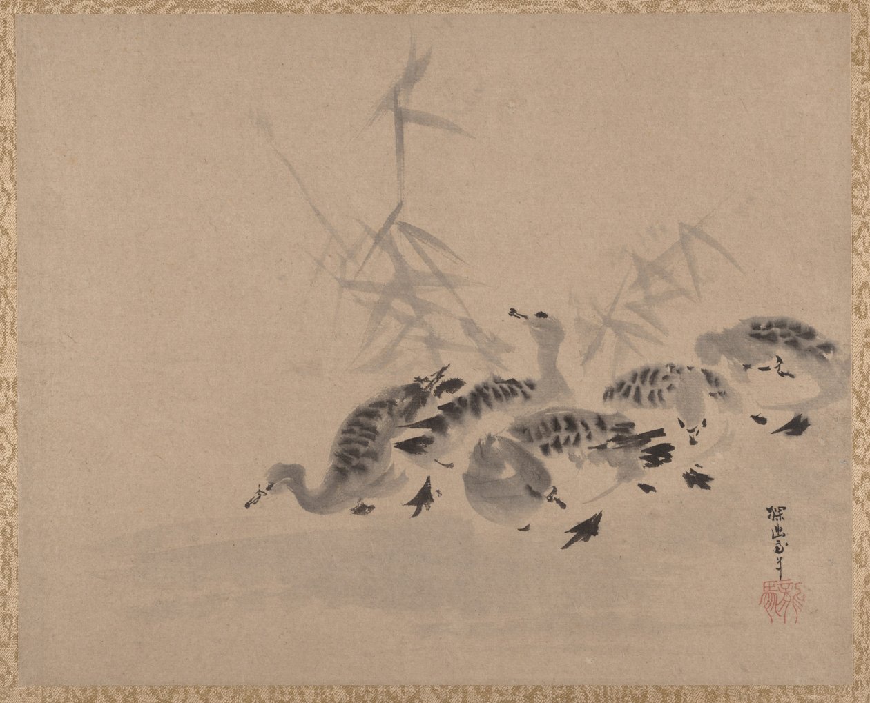 Ankat ja ruoko, n. 1650. tekijältä Kanō Tan’yū