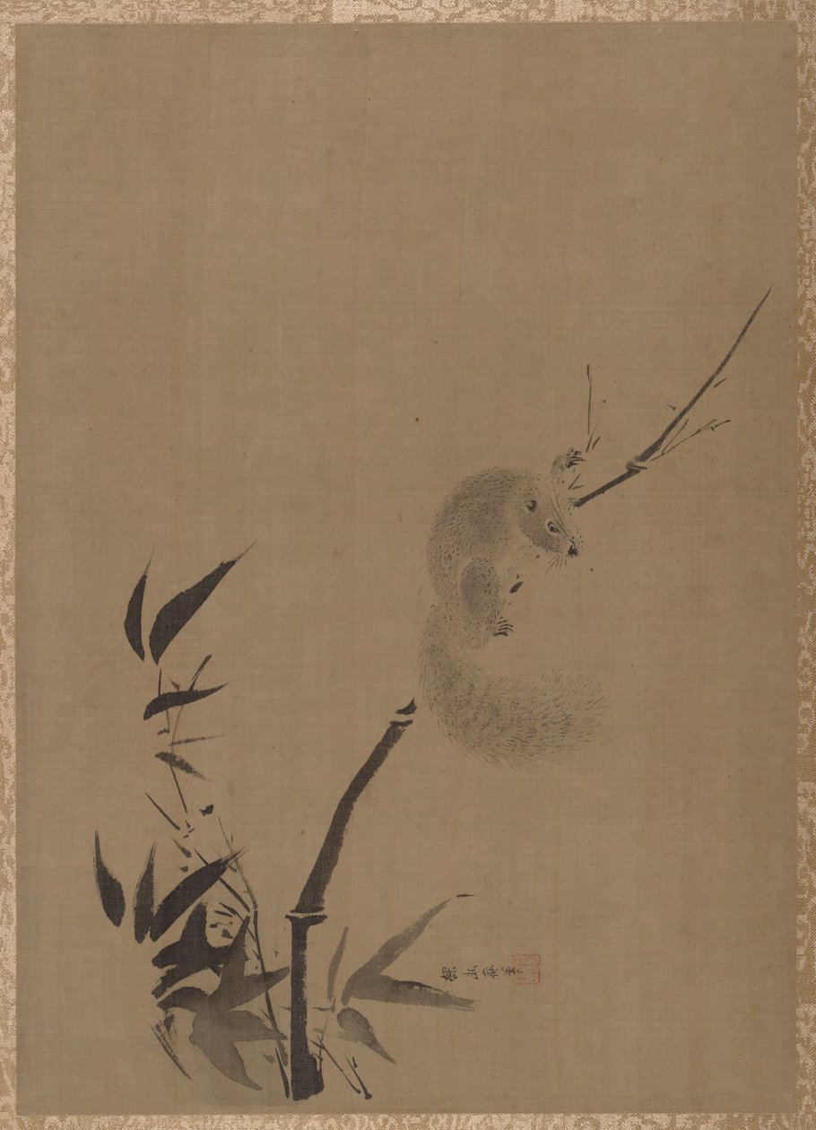 Orava bambulla, n. 1650. tekijältä Kanō Tan’yū