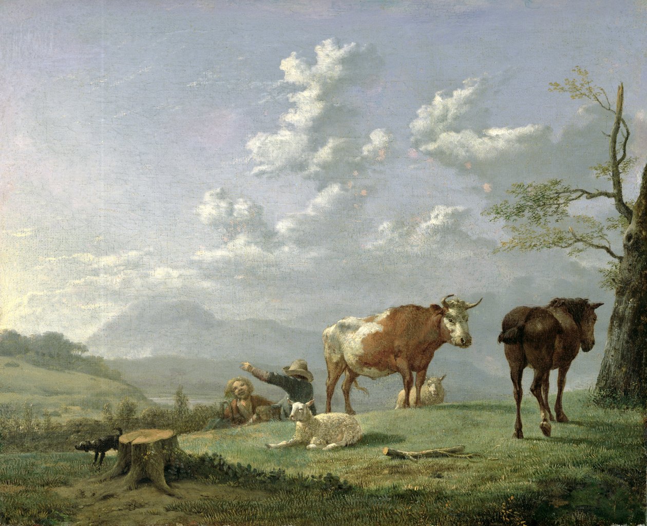 Pastoraalinen maisema, noin 1650-luku tekijältä Karel Dujardin
