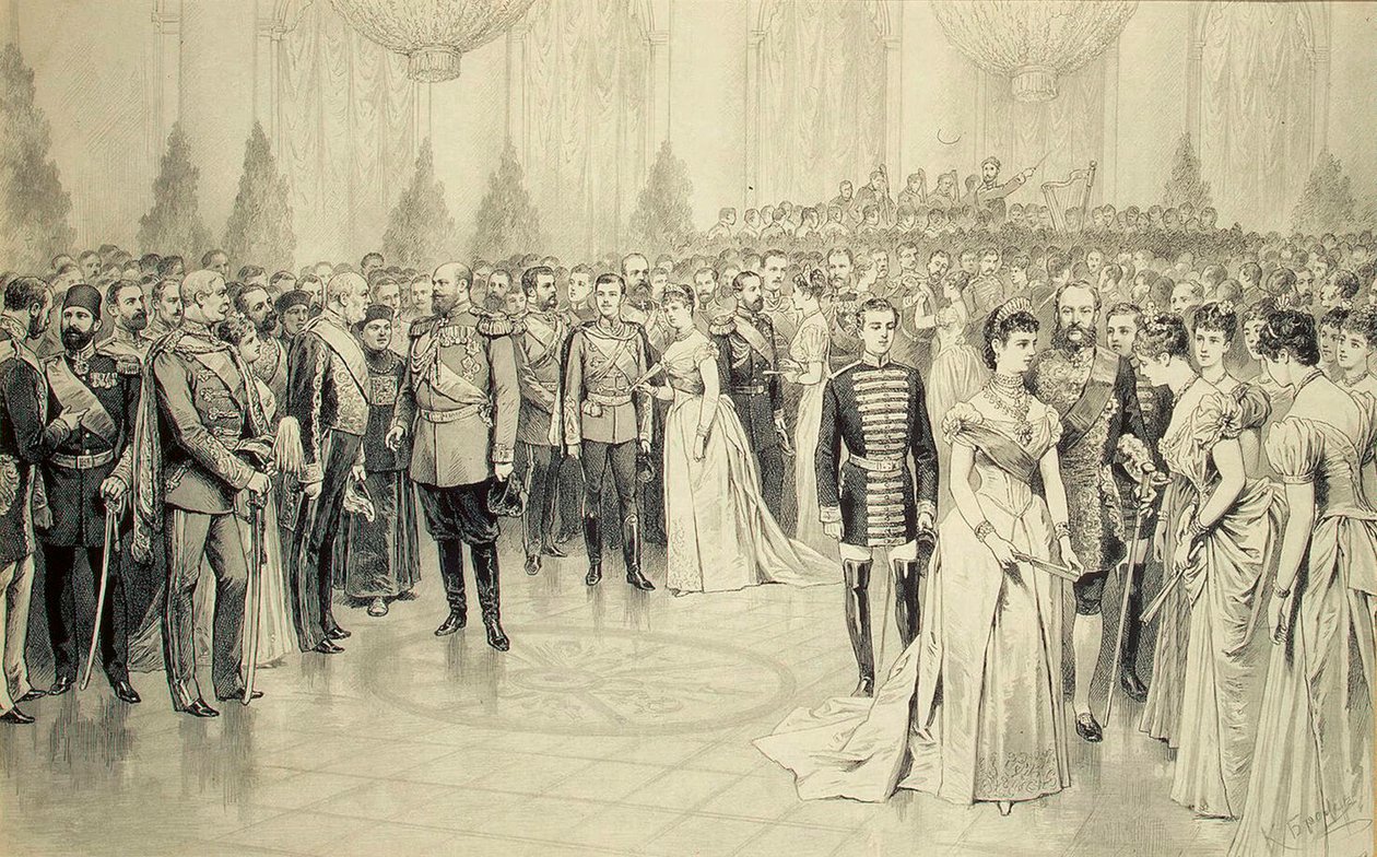 Tuomiojuhla Talvipalatsin Pyhän Nikolauksen salissa, 1880-luku. tekijältä Karel Brozh