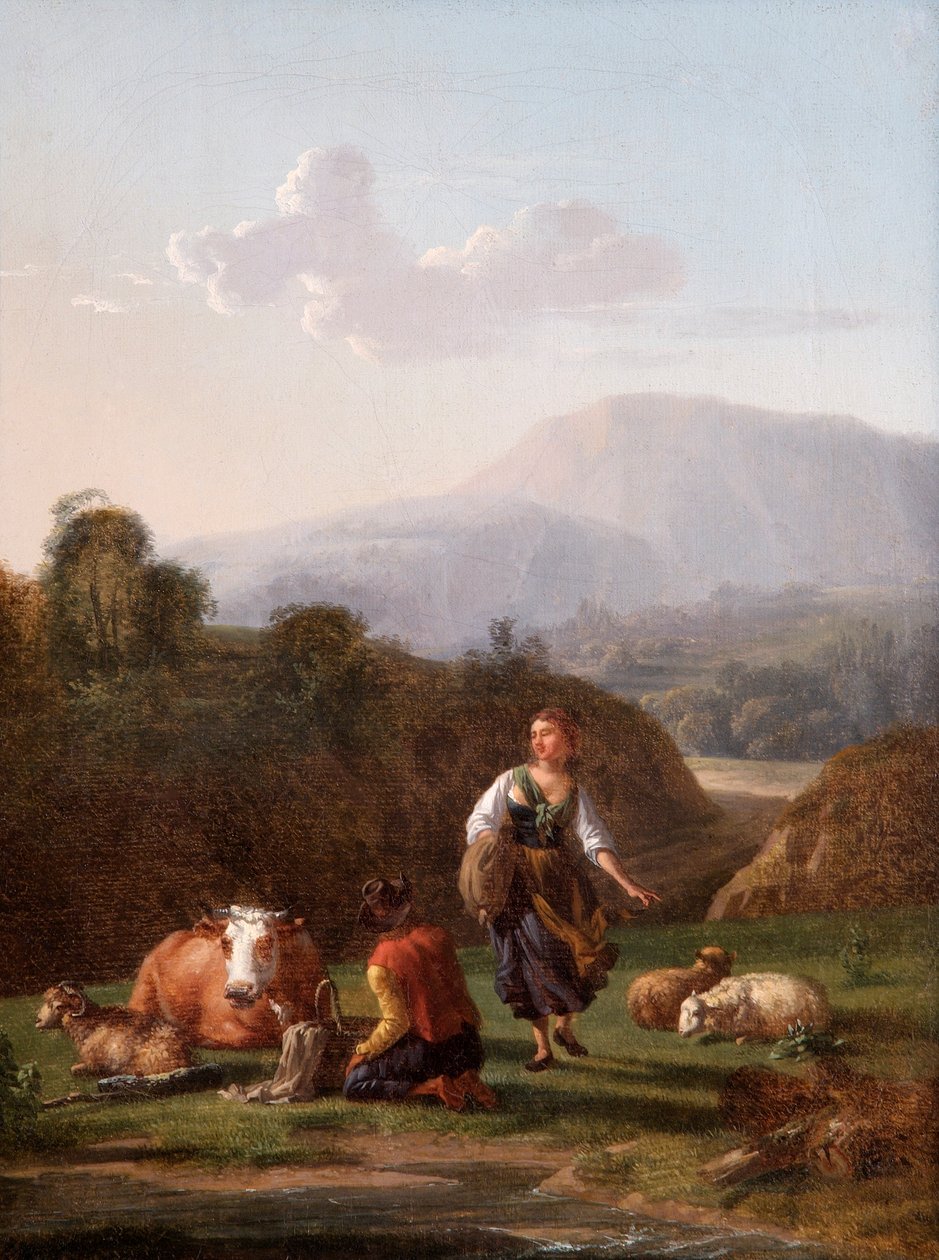 "La ribera: paisatge amb figures i bestiar", finès del segle XVII tekijältä Karel Du Jardin