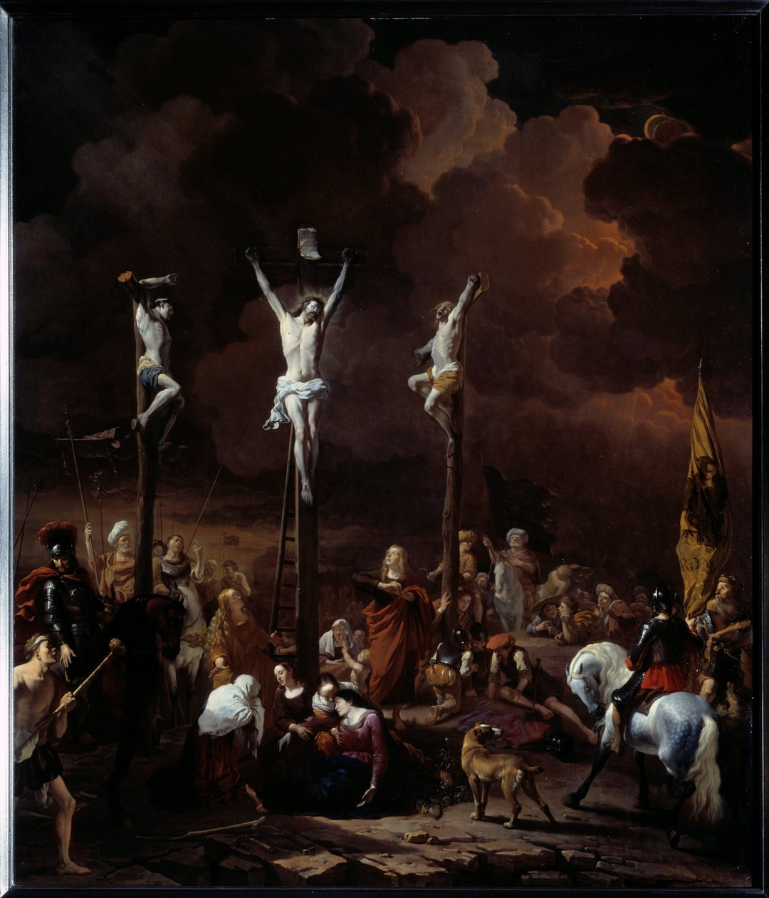Karel Dujardinin (1621-1678) Golgatamaalaus (ec.holl.) 1661 su. 0,97x0,84 m tekijältä Karel Dujardin