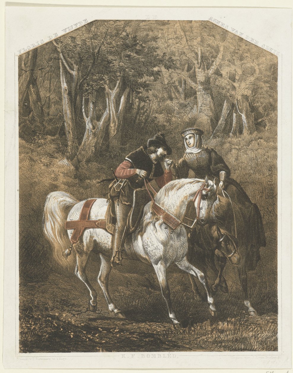 Floris V ja Agnes van der Sluis, noin 1270-1280 Floris viides / Agnes van der Sluis tekijältä Karel Frederik Bombled