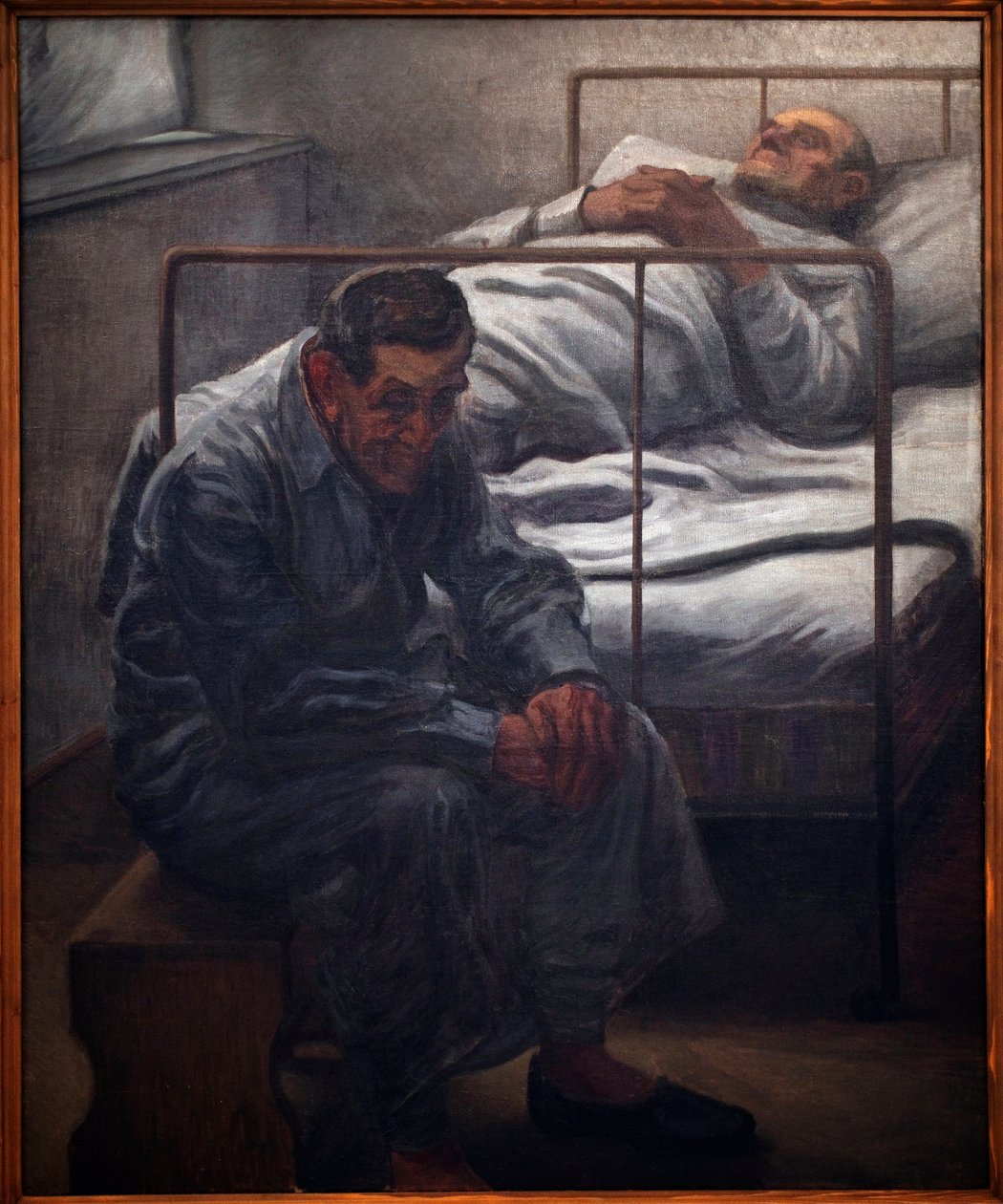Sairaala. Karel Myslbekin (1874-1915) maalaus, öljy kankaalle 1910. Tšekkiläinen taide 1900-luku. Veletrzni Palace (Messupalatsi), Praha (Tšekki). tekijältä Karel Myslbek