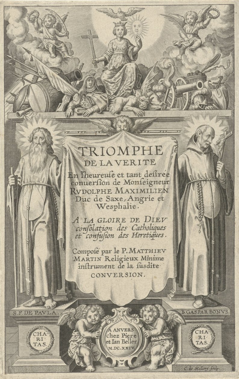 Nimisivu: Triomphe de la Verite, 1624 tekijältä Karel van Mallery