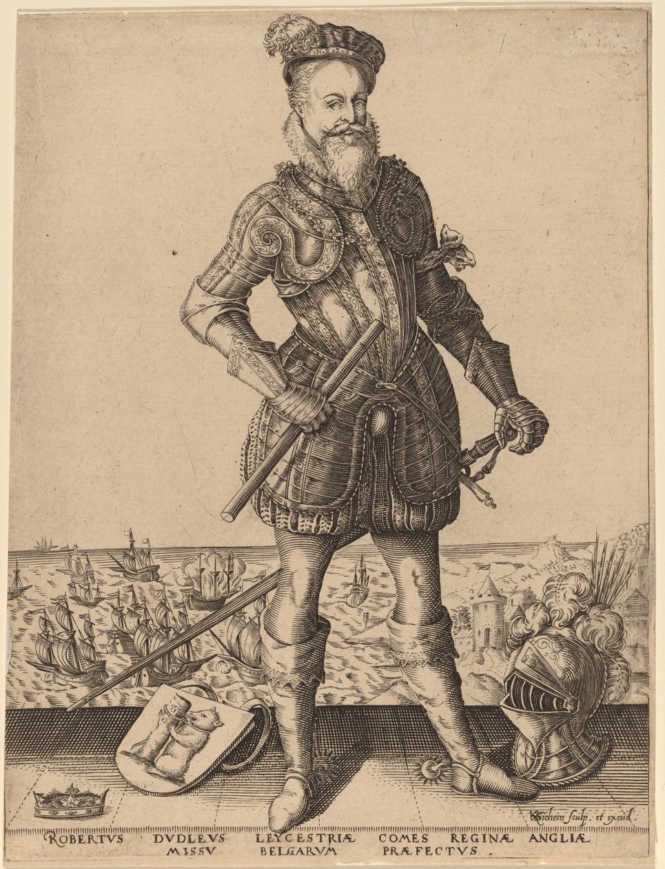 Robert Dudley, Leicesterin jaarli tekijältä Karel van Sichem after Christoffel