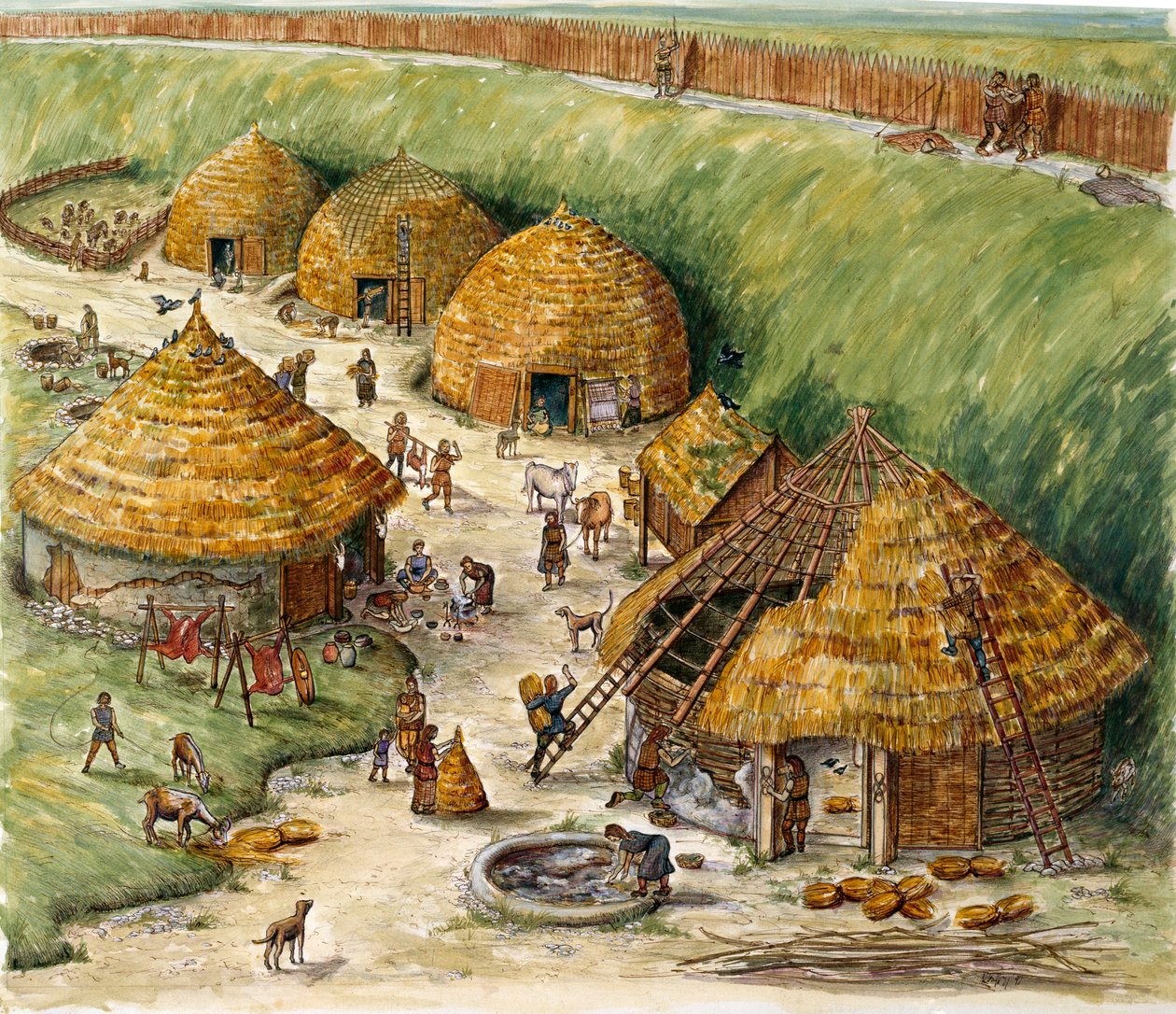 Danebury Hill Fort, Hampshire, 200-luku eKr tekijältä Karen Guffogg