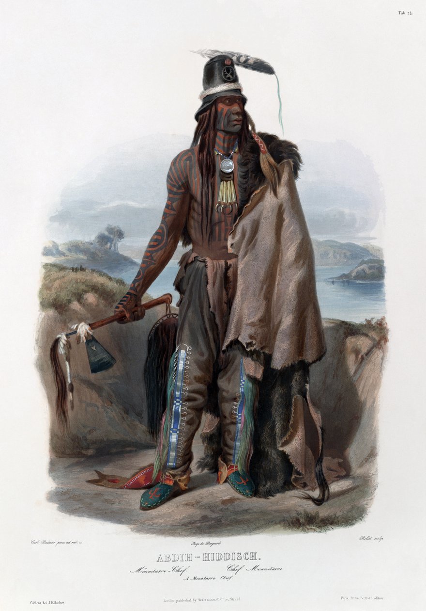 Minatarren päällikkö tekijältä Karl Bodmer