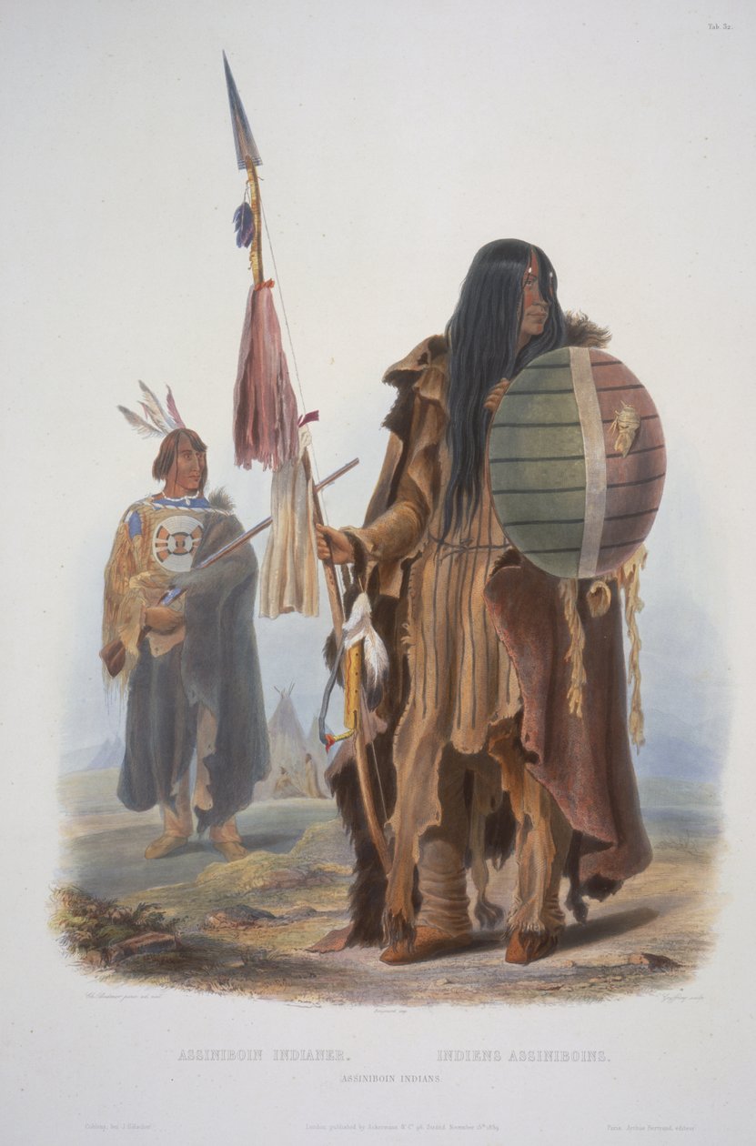 Assiniboin intiaanit tekijältä Karl Bodmer