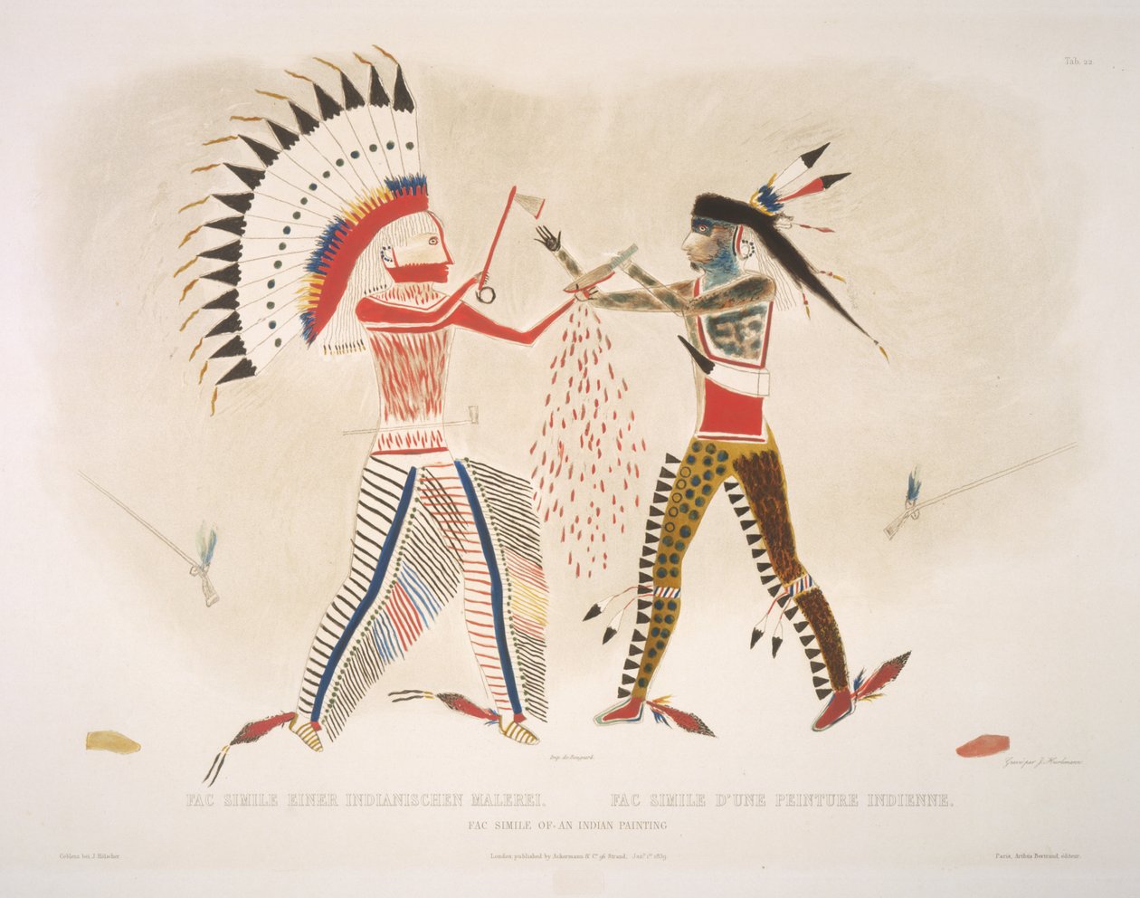 Faksimile intialaisesta maalauksesta tekijältä Karl Bodmer