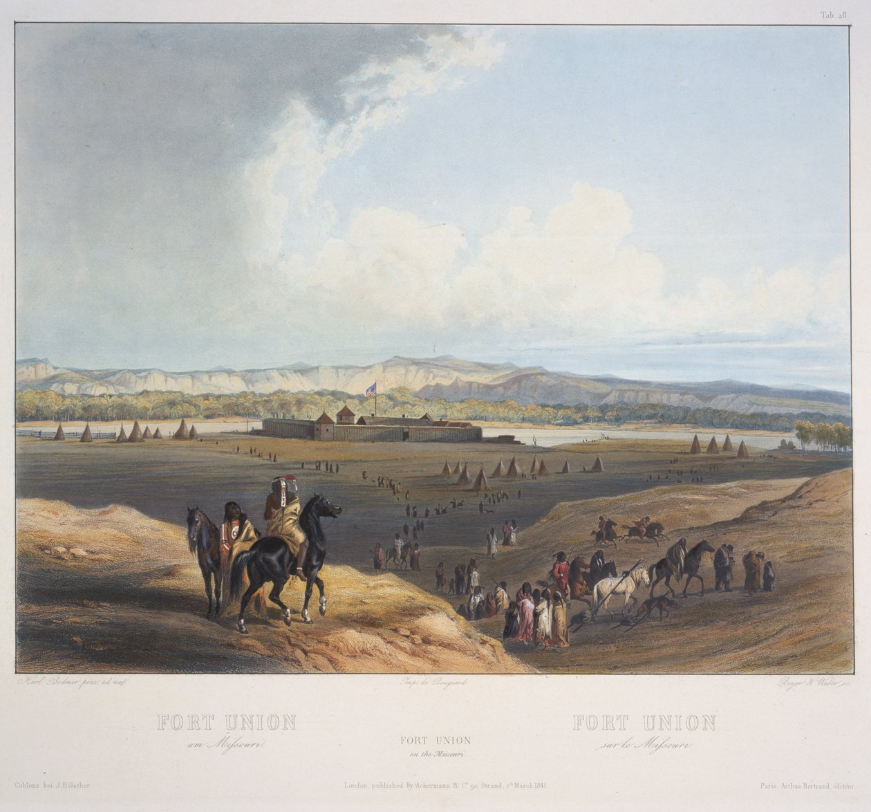 Fort Union Missourissa tekijältä Karl Bodmer