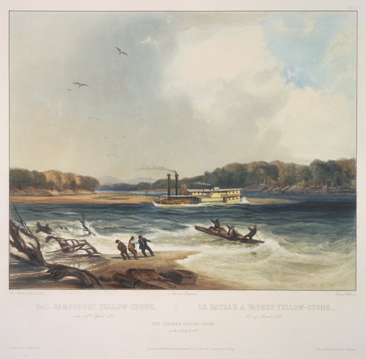 Steamer Yellowstone tekijältä Karl Bodmer