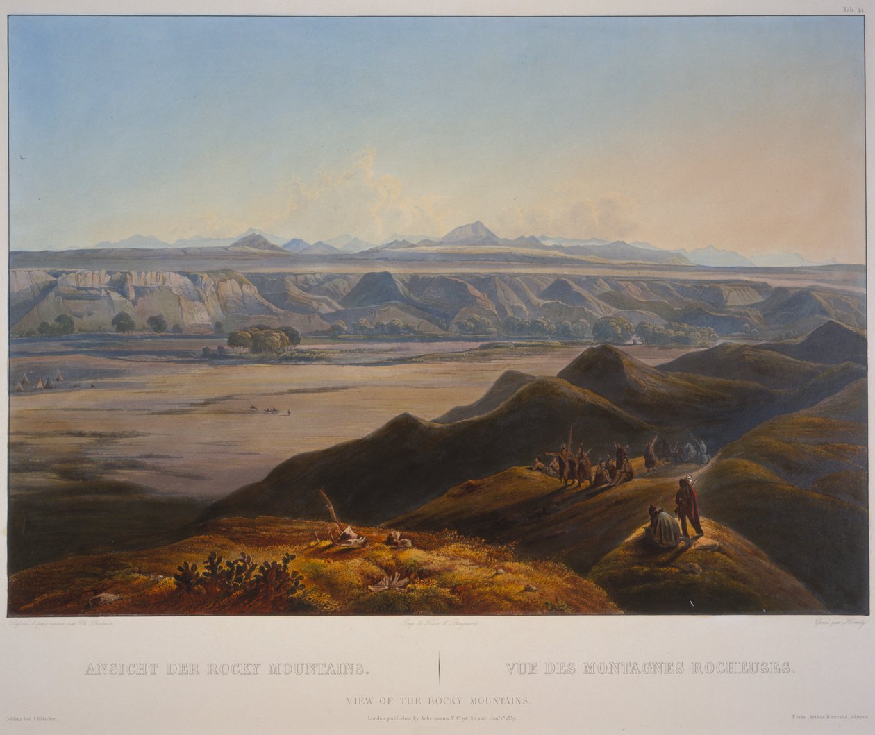 Näkymä Kalliovuorille tekijältä Karl Bodmer