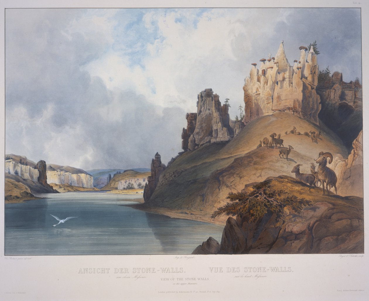Näkymä kivimuurille tekijältä Karl Bodmer