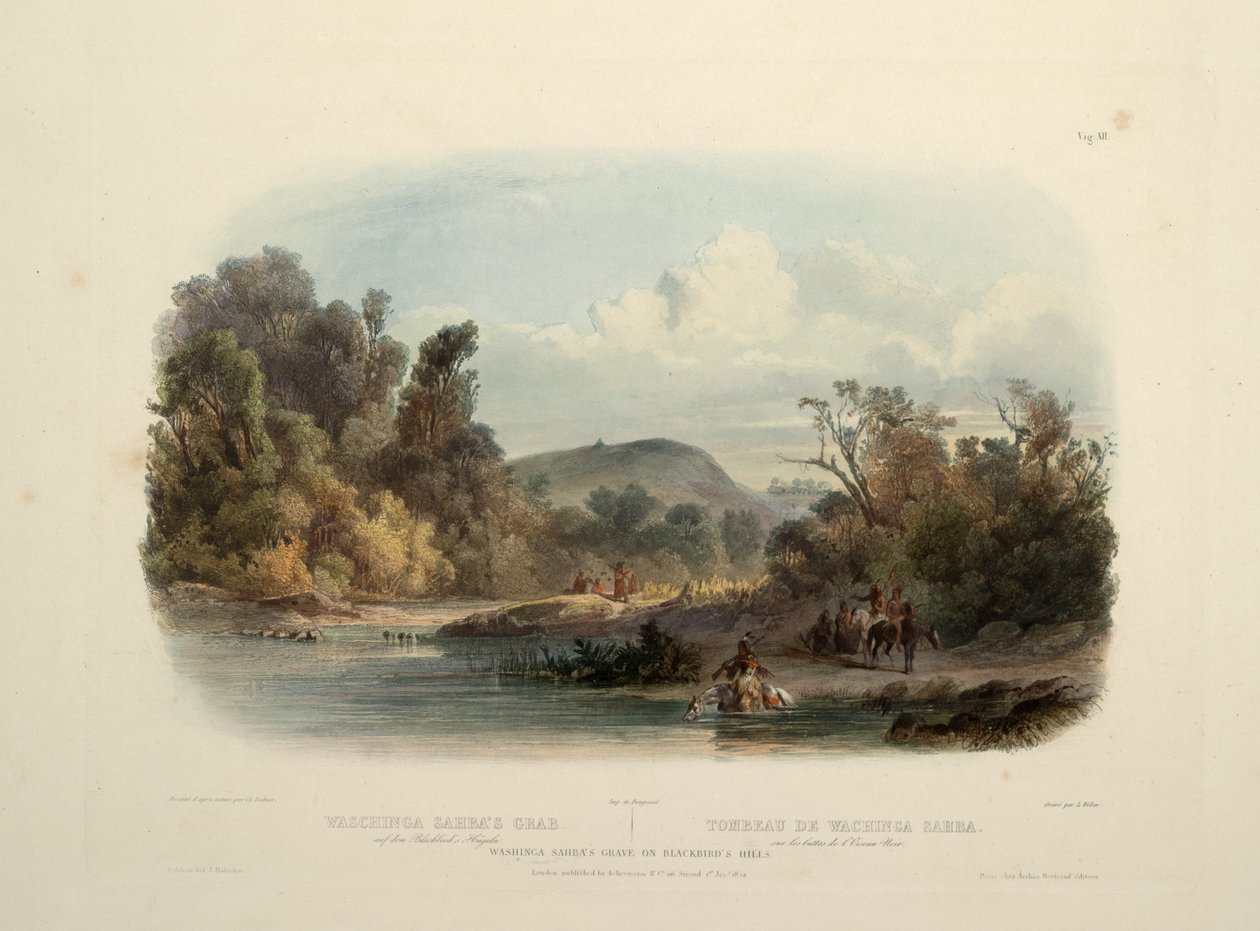 Washinga Saban hauta Blackbirds -kukkulalla tekijältä Karl Bodmer