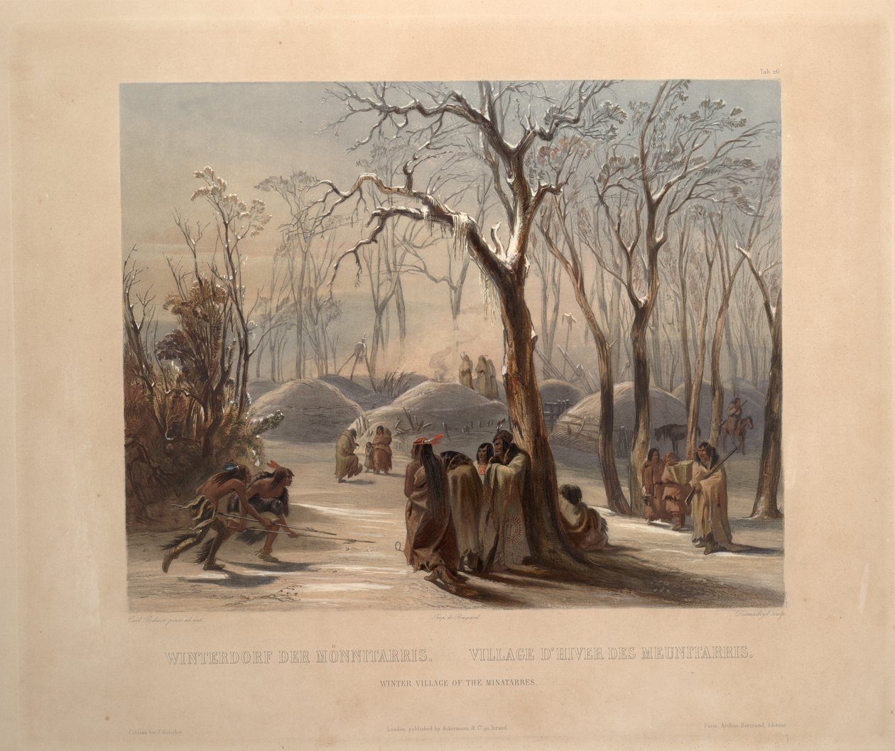 Minatarresin talvikylä tekijältä Karl Bodmer