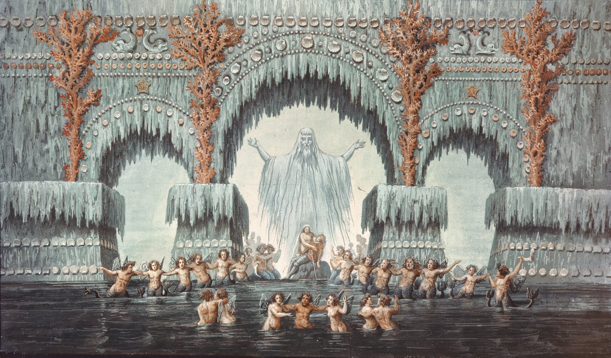 Muehlebornin vesipalatsi, Undine-tuotannon lavastus, tekijältä Karl Friedrich Schinkel