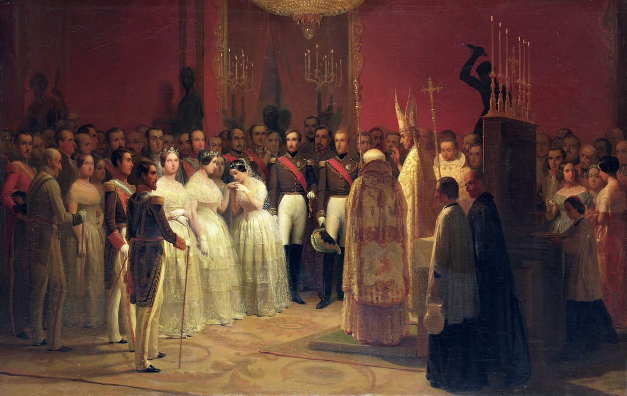 Kuningatar Isabella II:n (1830-1904) ja prinssi Francisco de Assisi de Bourbonin (1822-1902) avioliitot sekä Maria Luisa Fernandan (1832-97) ja Antoine d
