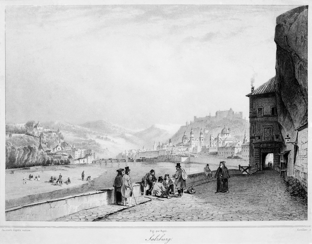 Salzburg, kaiverrus Bayot und Cuvilier, 1840 tekijältä Karl Johann Billmark